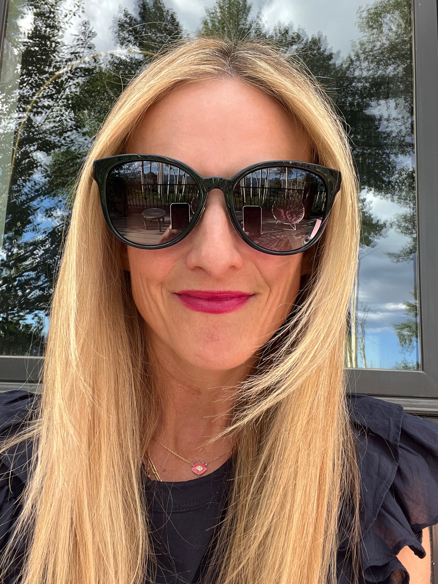 GG Black w/Striped Arm Sunglasses