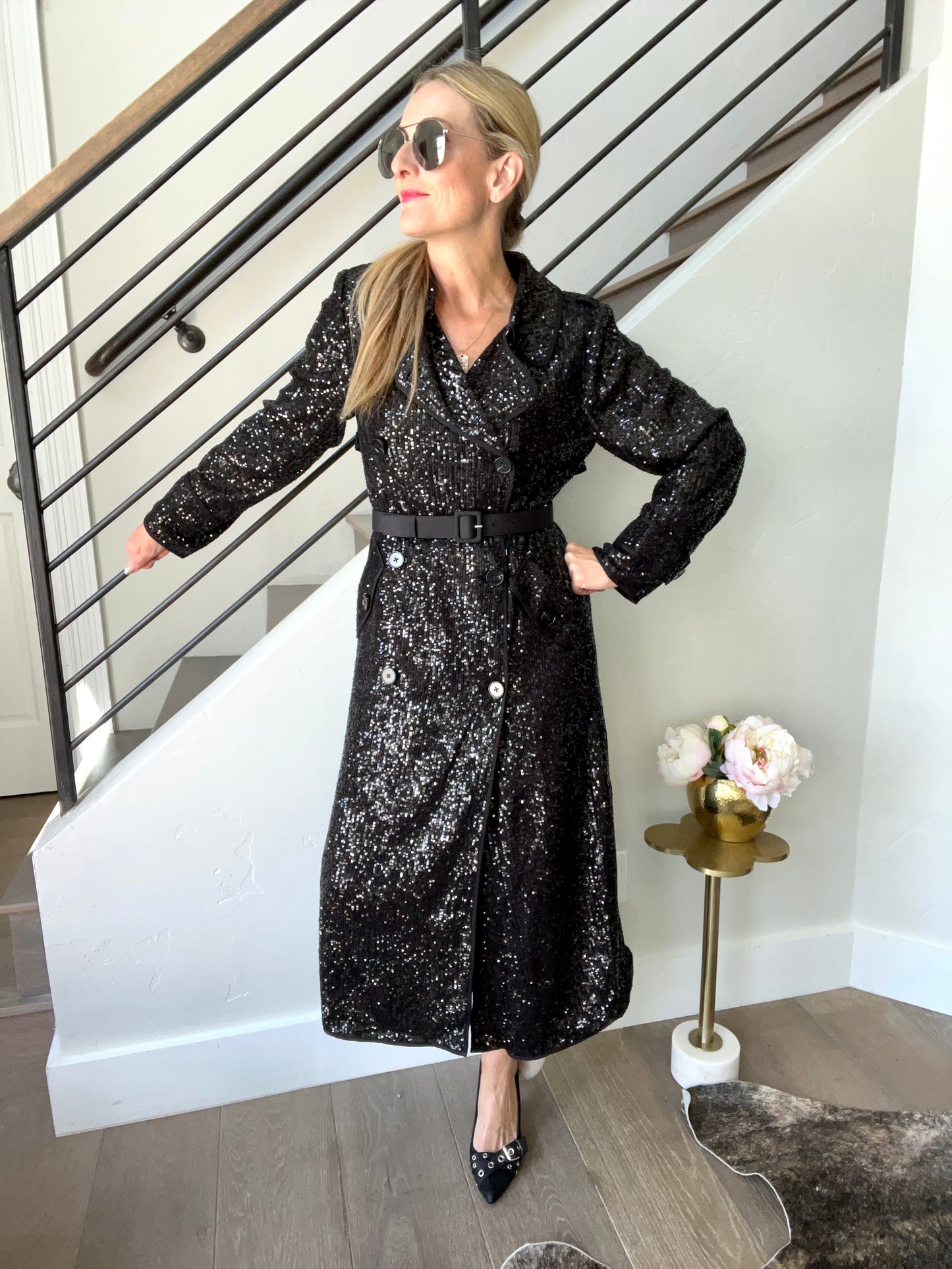 self-portrait Sequin Coat