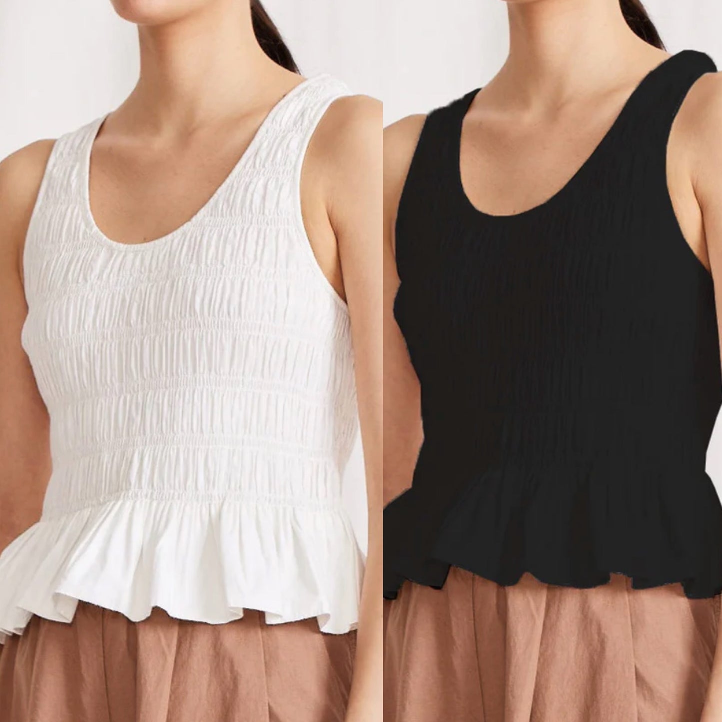 Apiece Apart Smocked Ruffle Tank