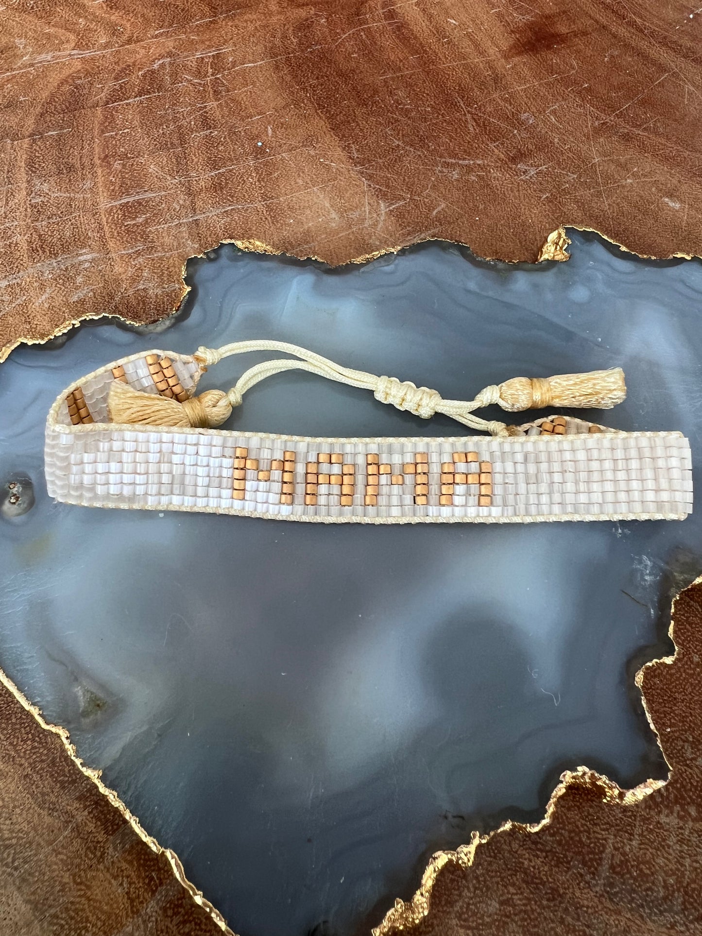 Hart "Mama" Small Beaded Bracelet