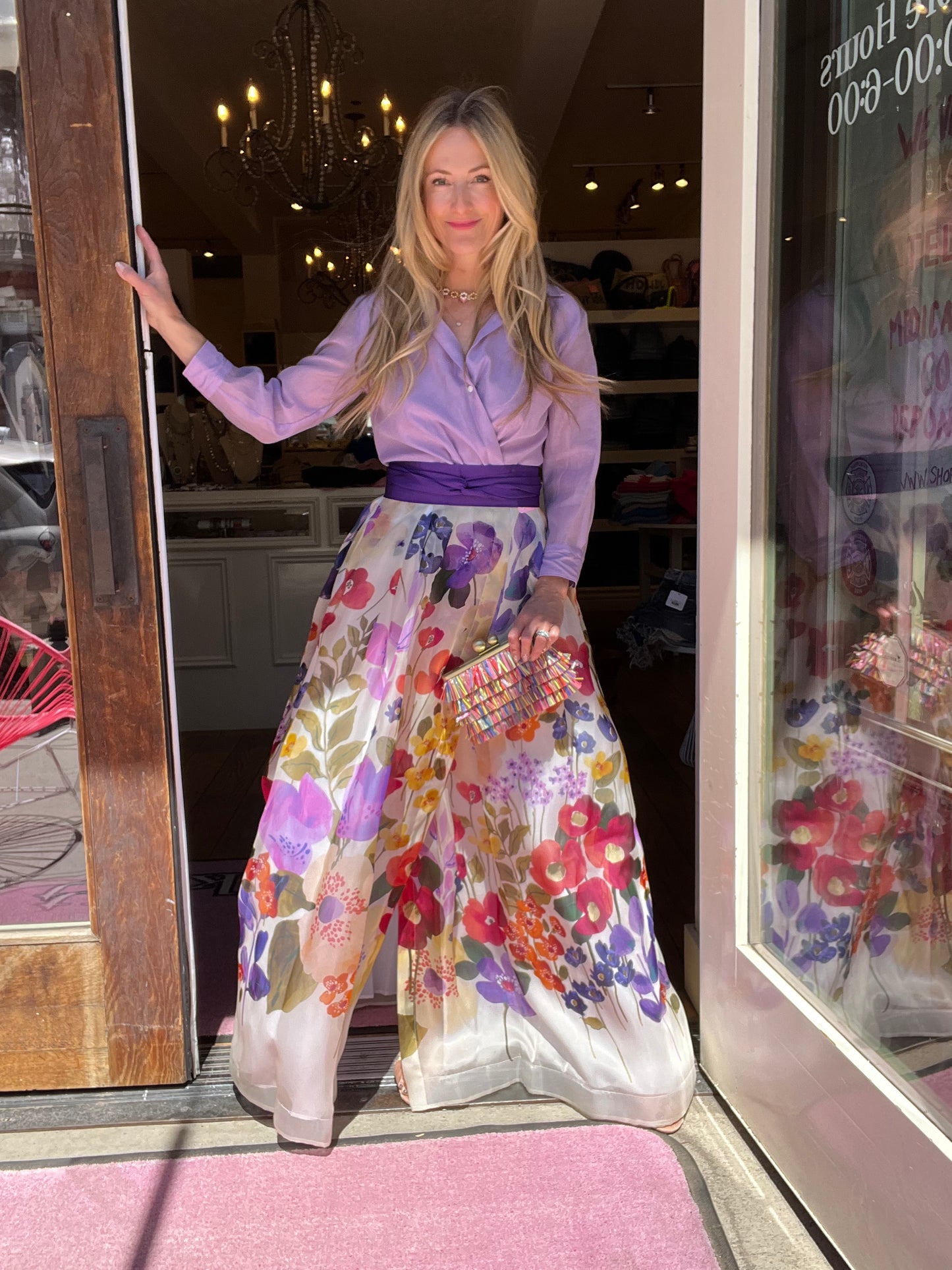 Sara Roka Jemma Purple Flower Gown