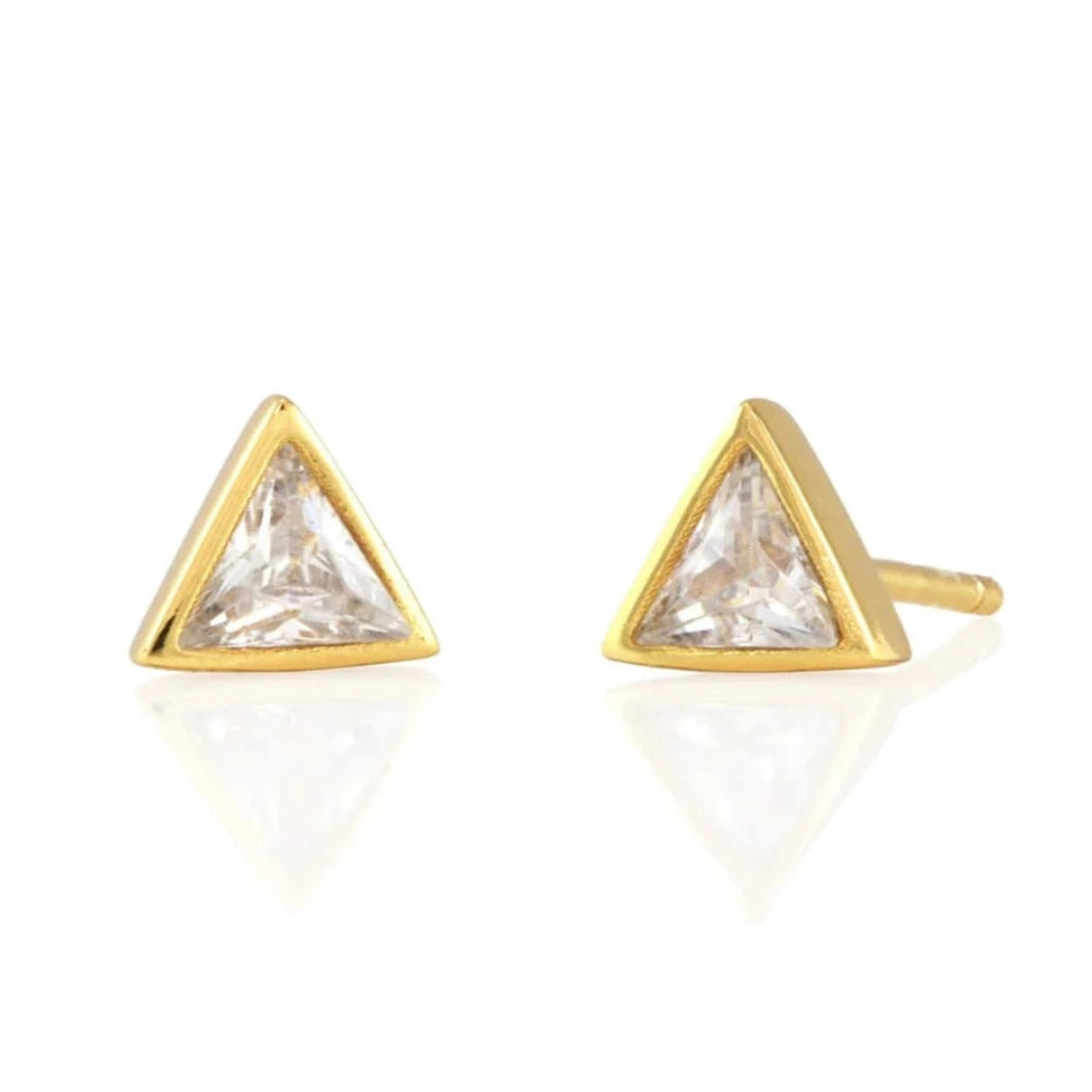 Kris Nations Triangle Bezel Stud Earrings