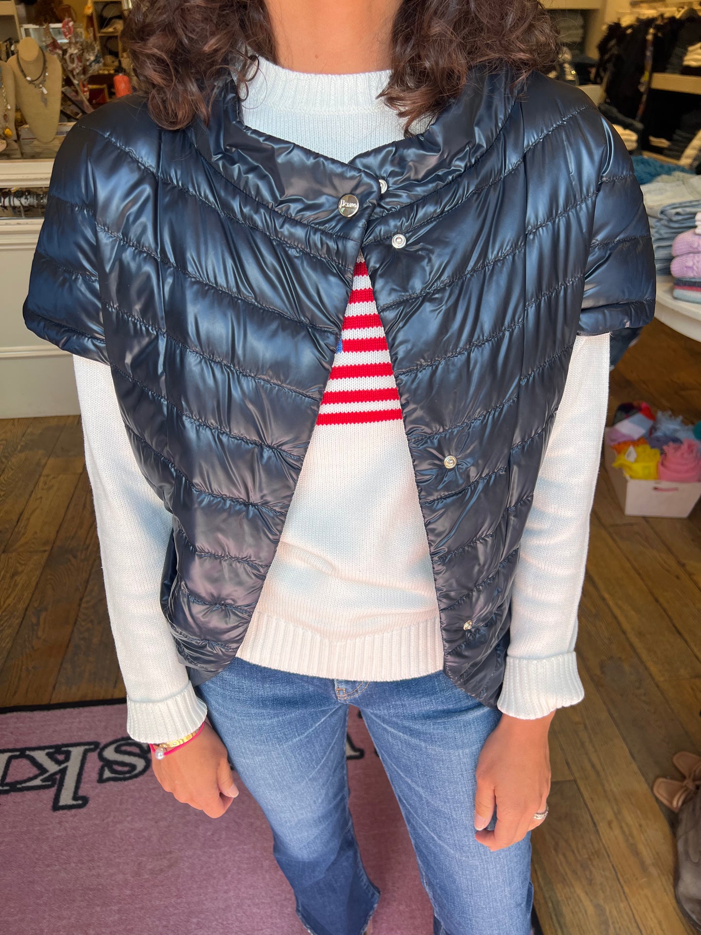 Herno Greta Cap Sleeve Jacket