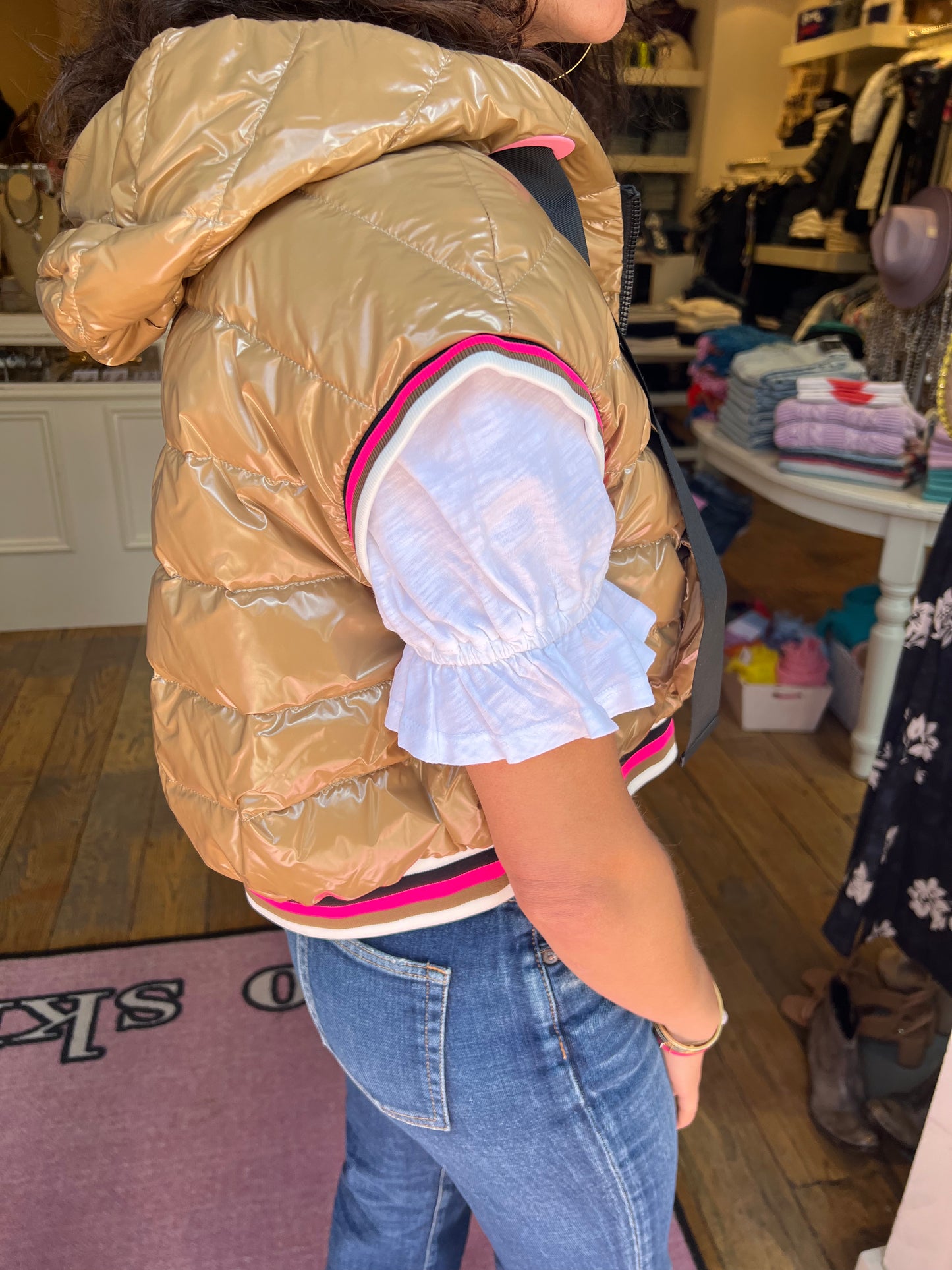 Herno Gloss Tan Hoody Vest