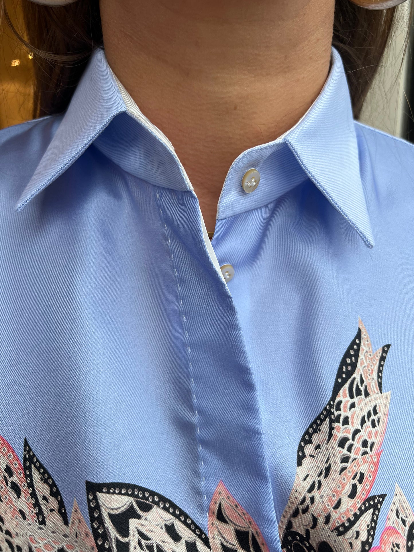 Le Sarte Color Block Blouse