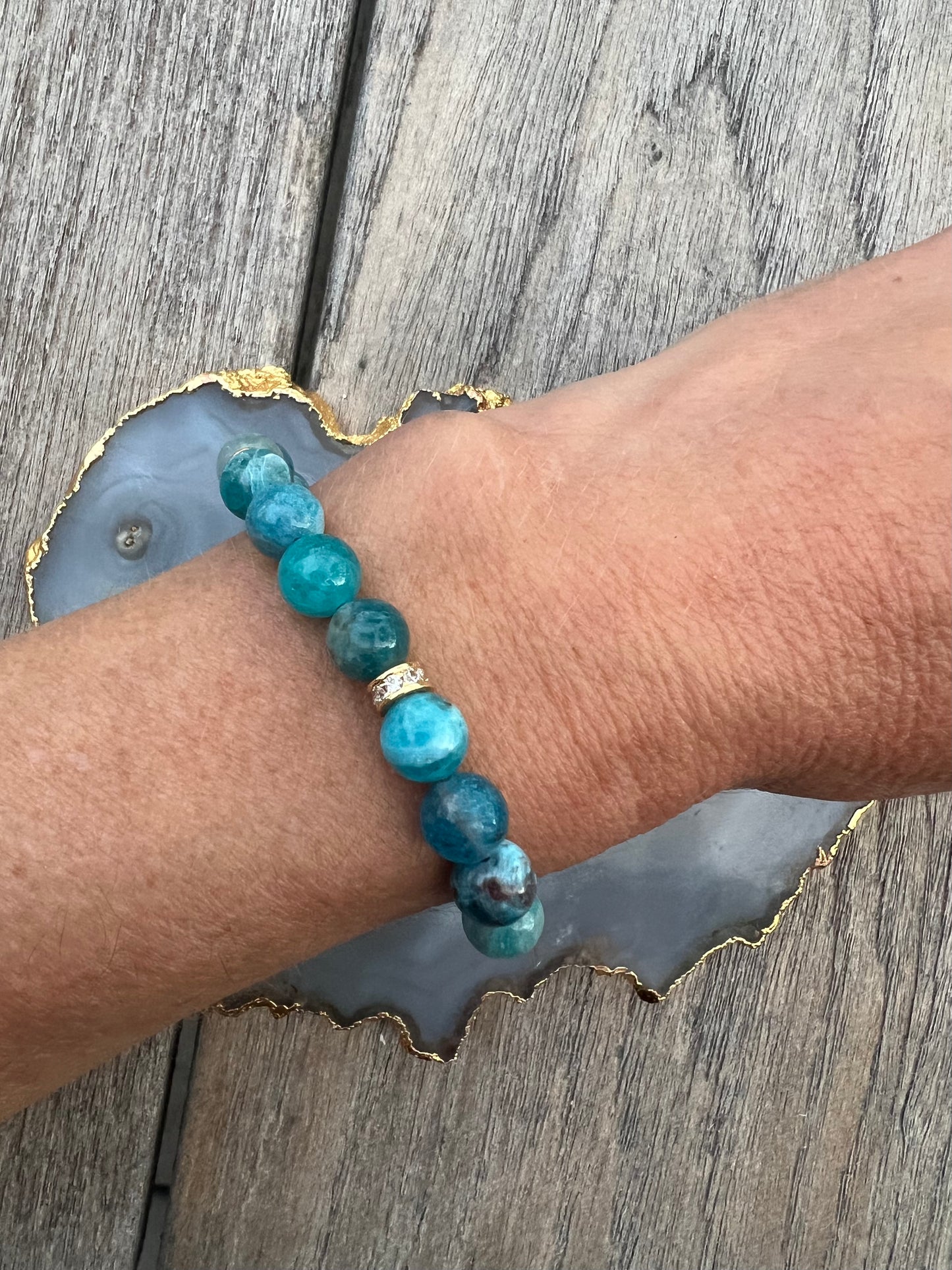 Ruby & Violet Teal Apatite Pave Bracelet