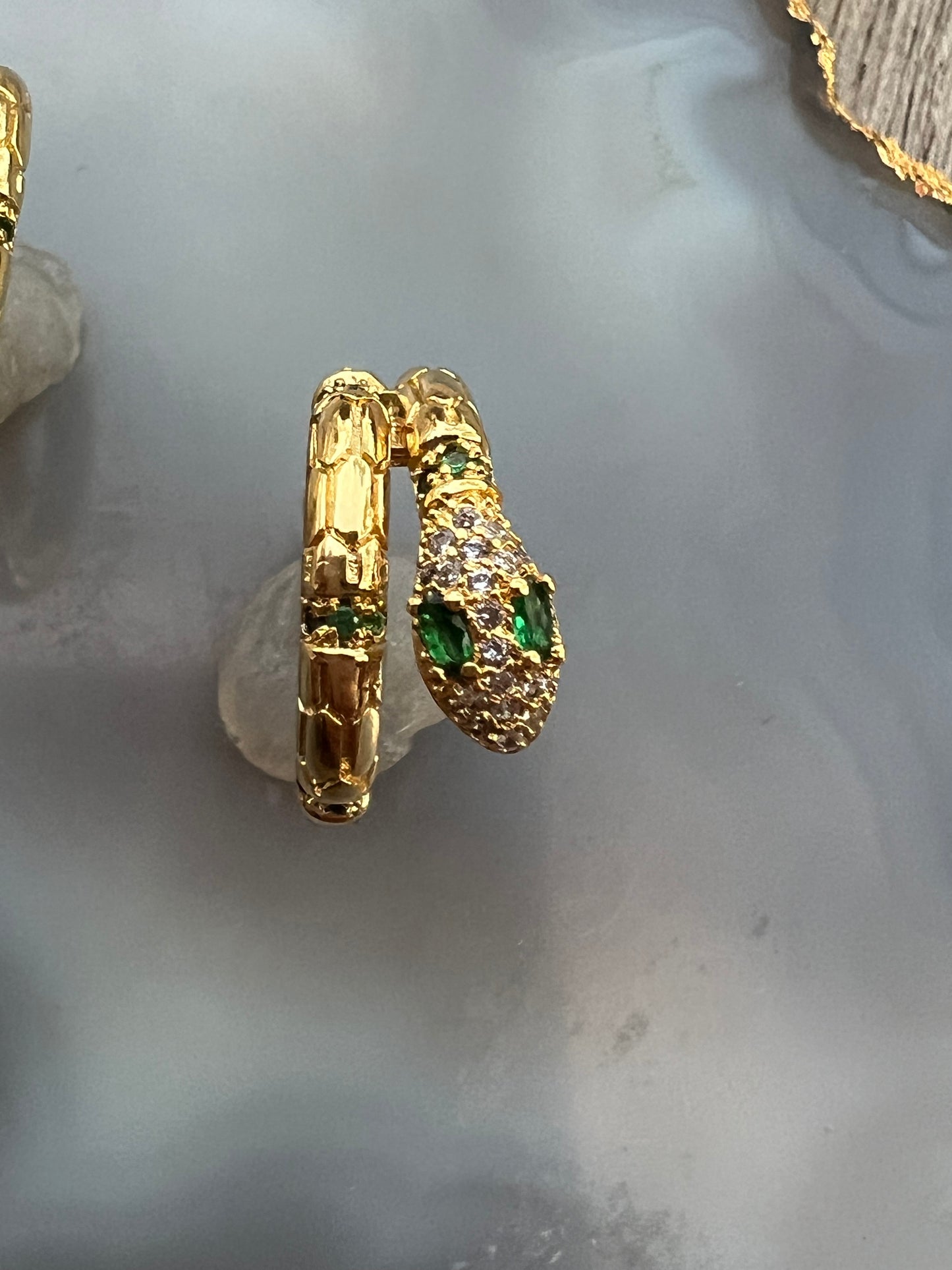 Ruby & Violet Green Eye Earrings