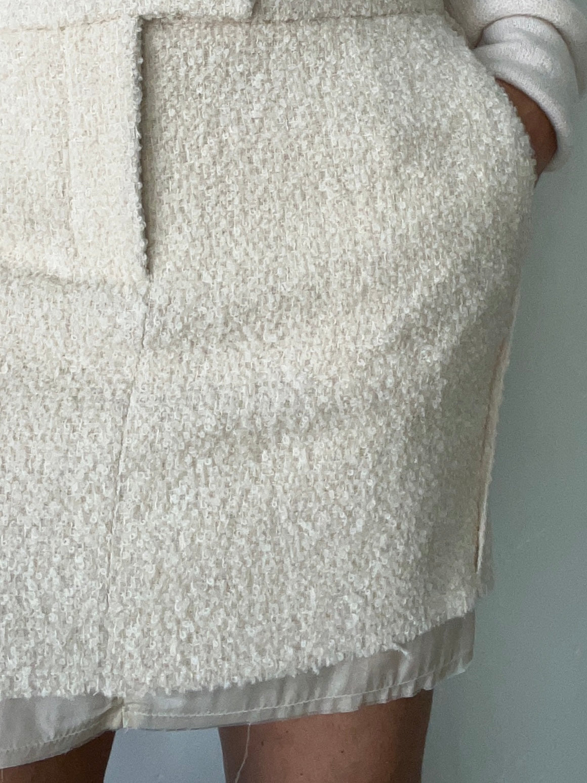 Nude Wool Boucle Skirt