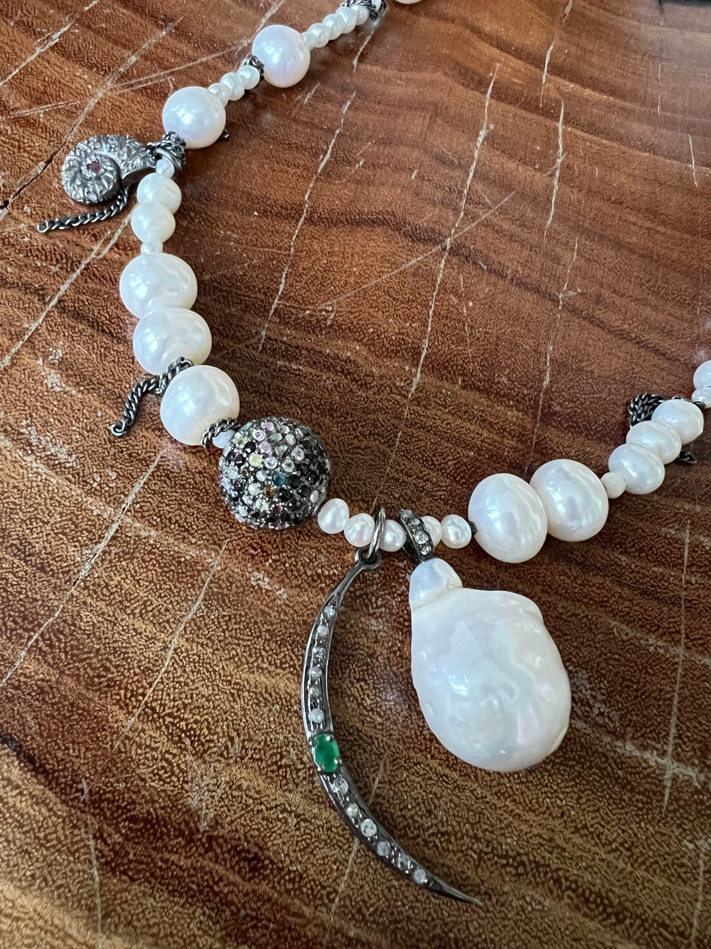 Patricia Arango Freshwater Pearl Charm Necklace