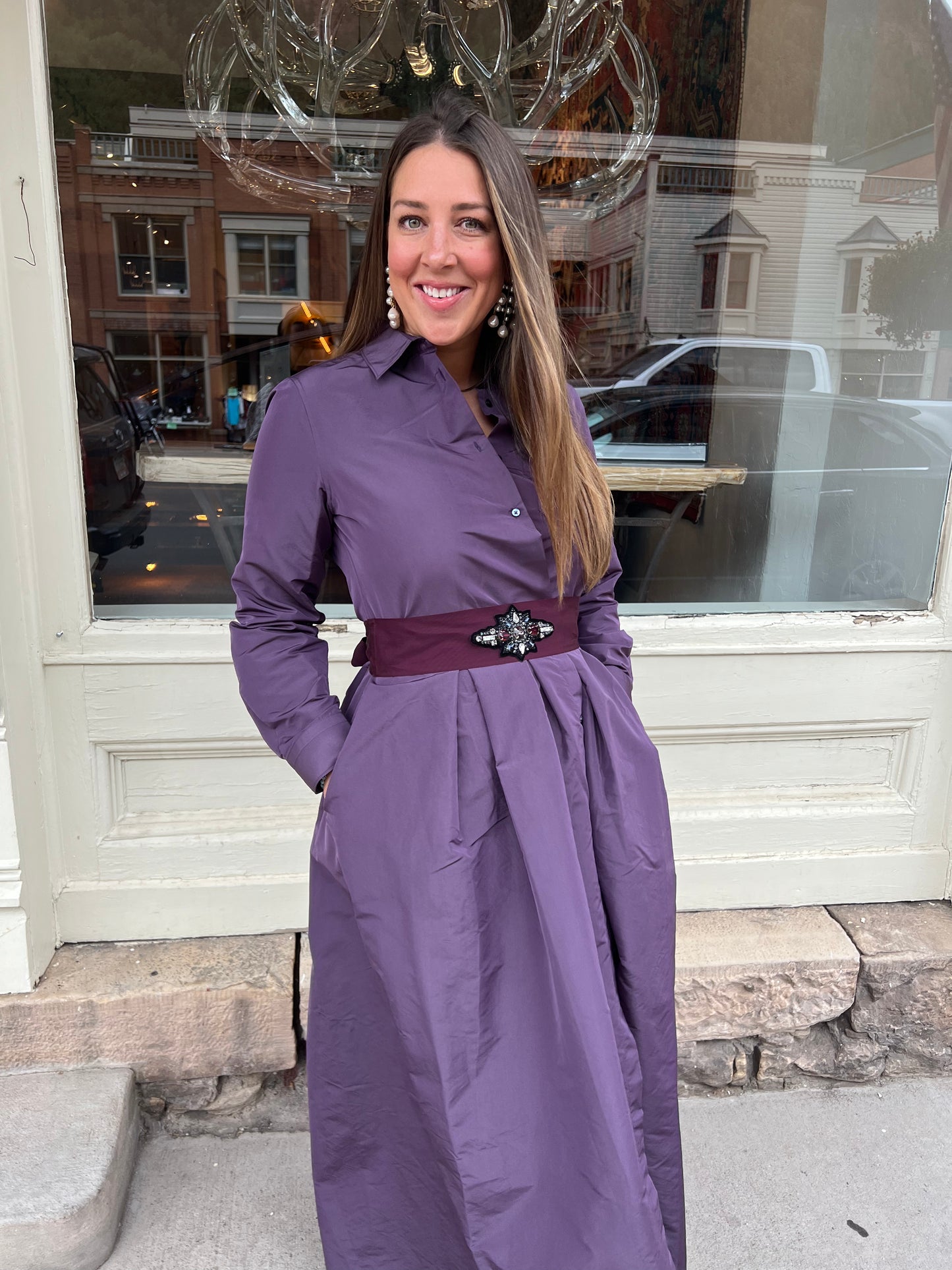 Sara Roka Elenat B Long Techno Taffeta Dress