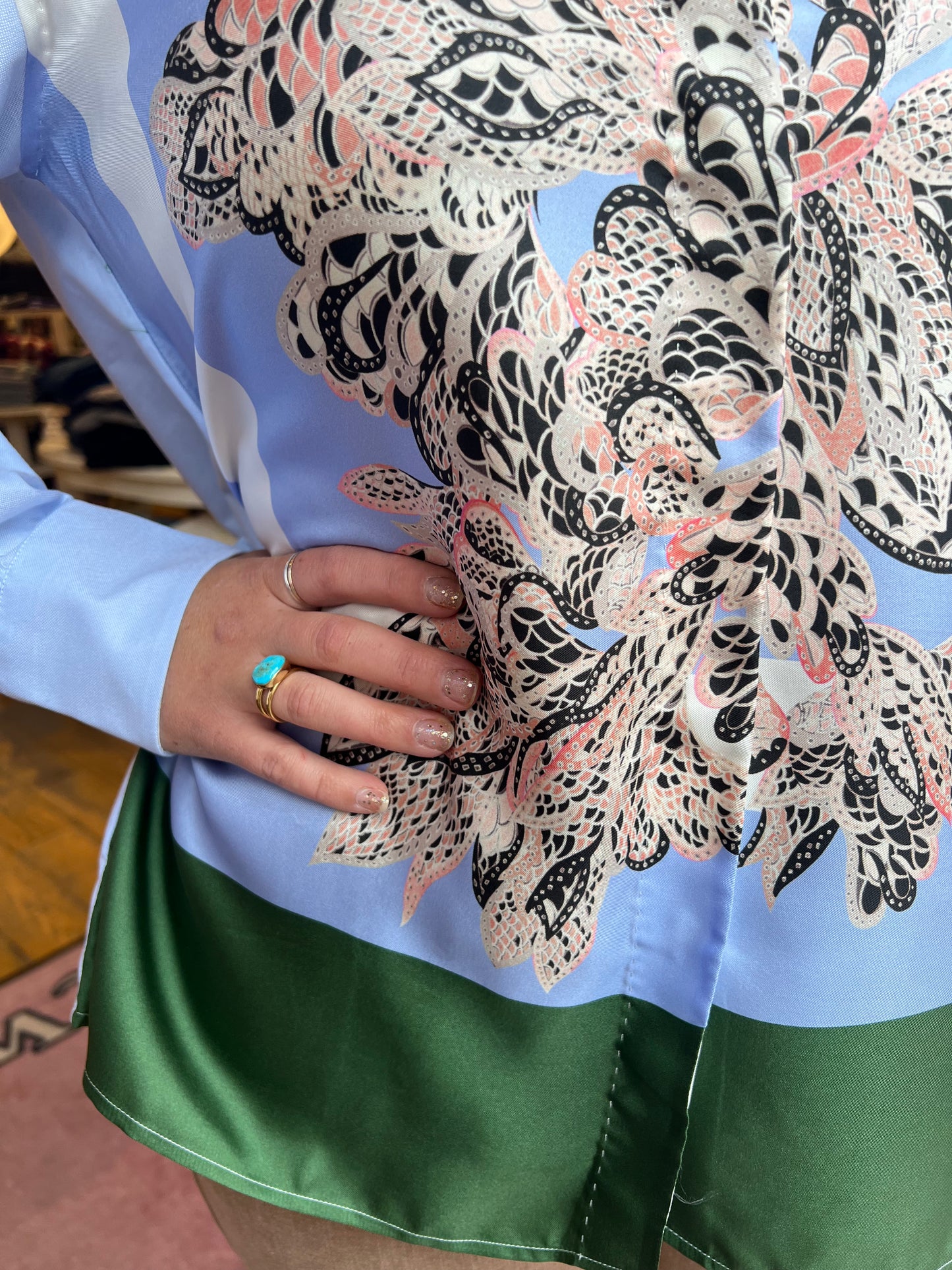 Le Sarte Color Block Blouse