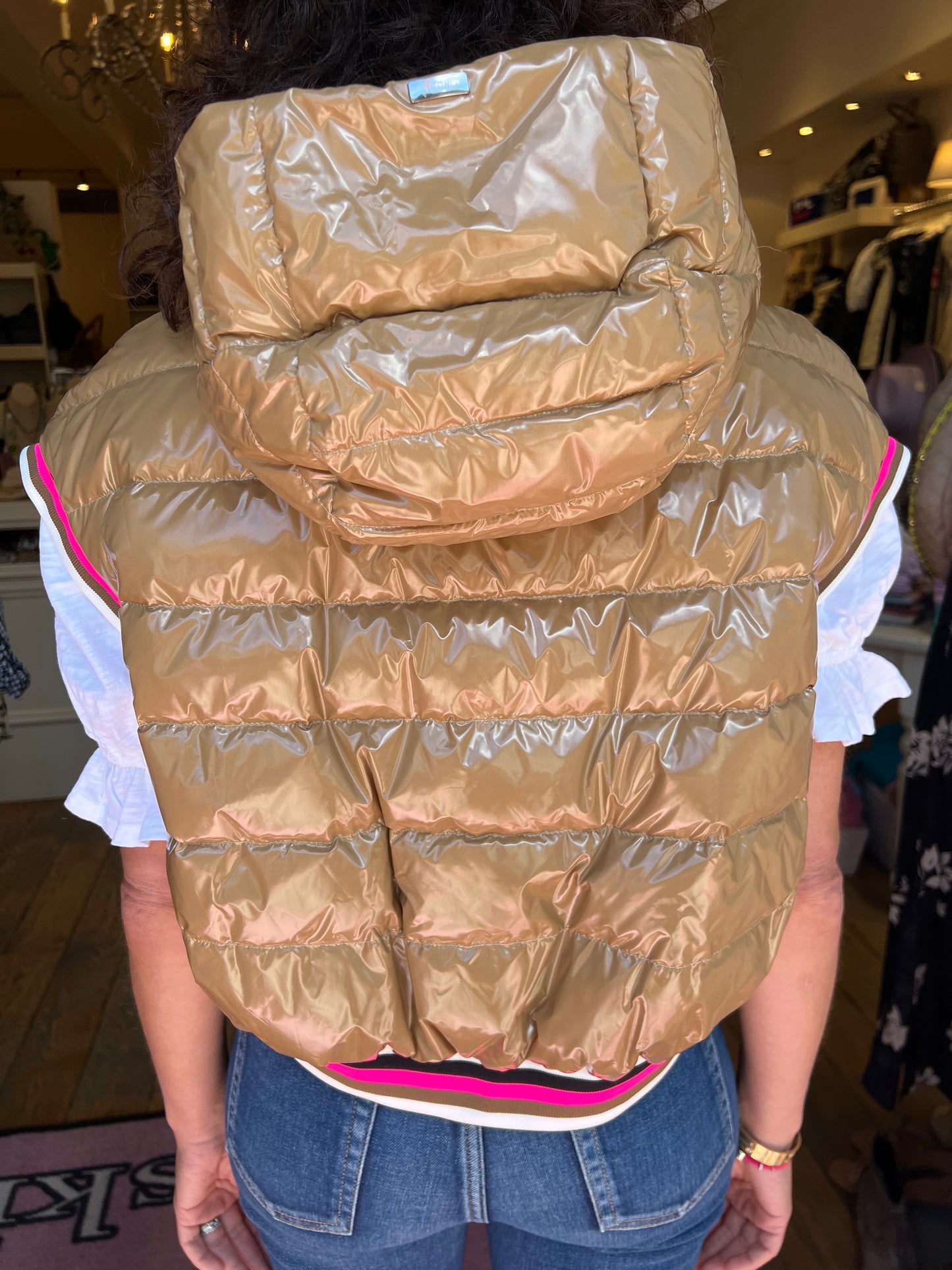 Herno Gloss Tan Hoody Vest
