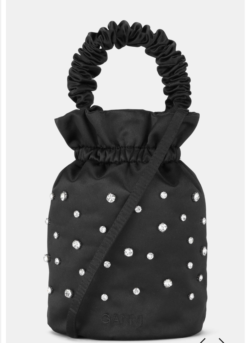 Ganni Black Rhinestone Bucket Bag – Two Skirts