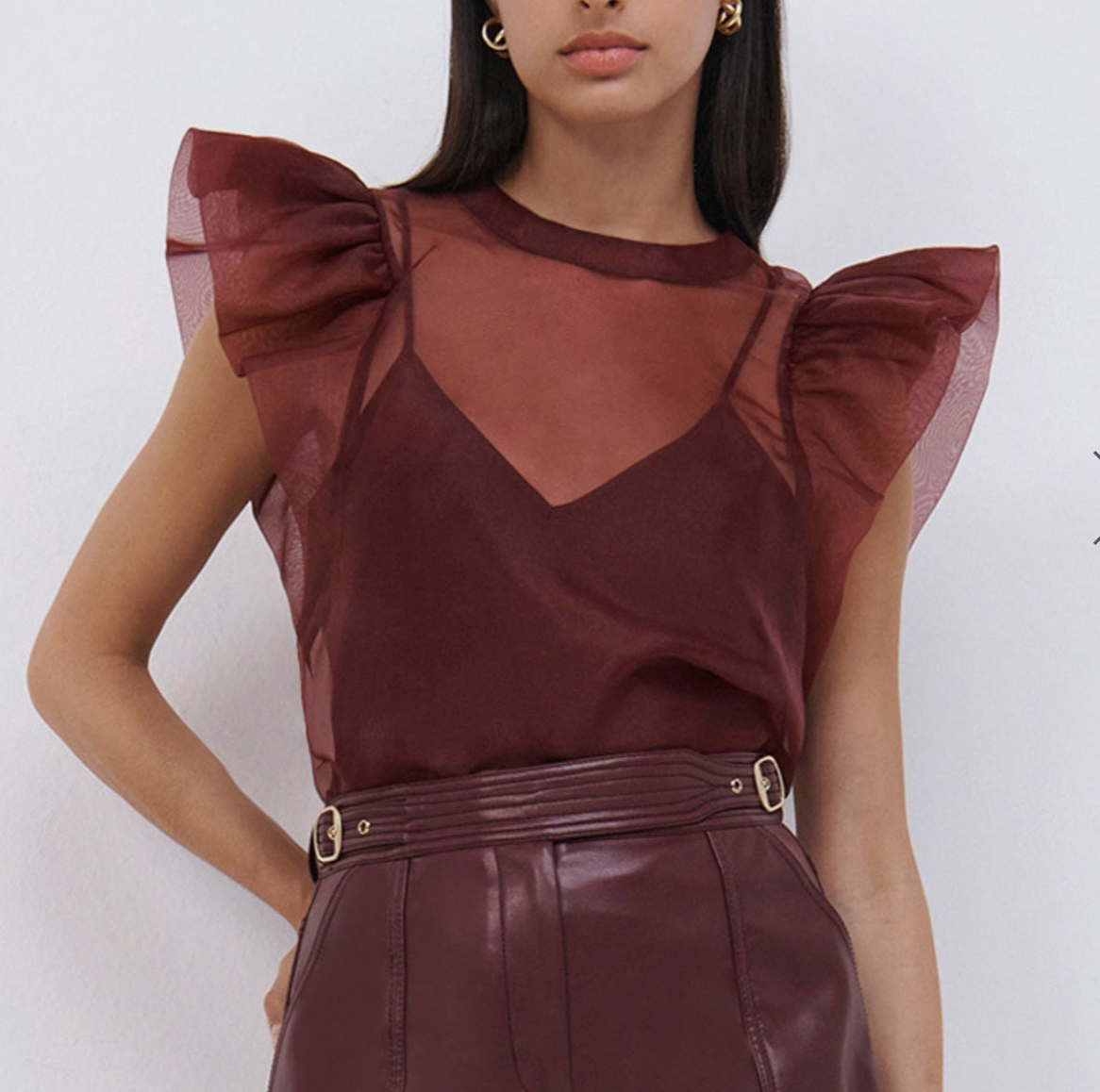 JS Corina Organza Ruffle Top