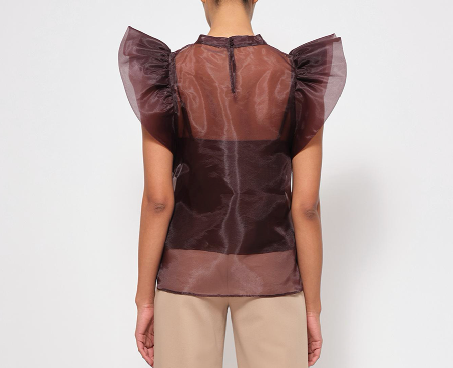 JS Corina Organza Ruffle Top
