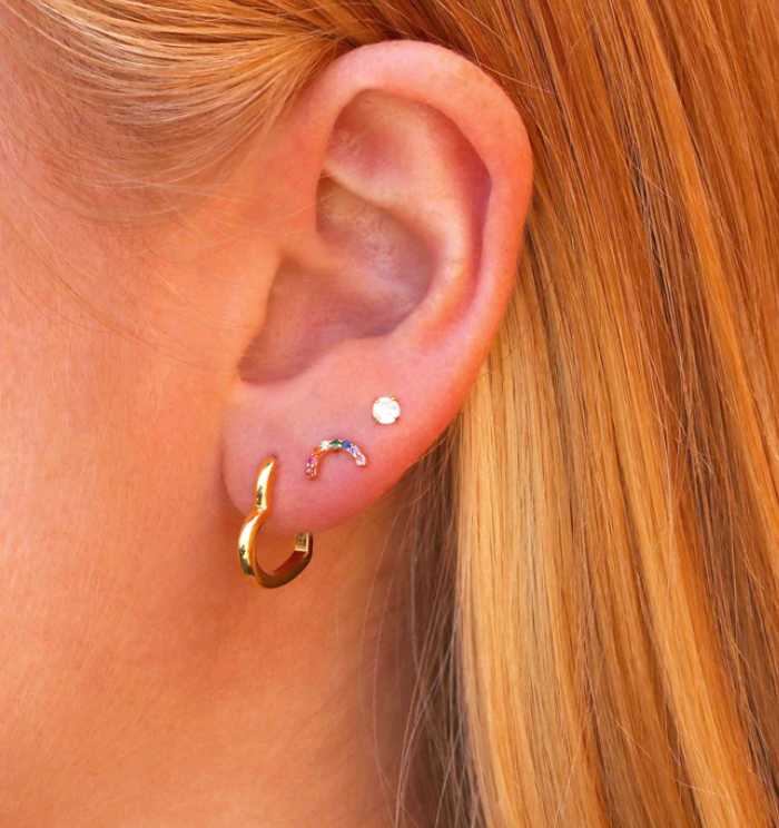 Kris Nations Rainbow Arc Crystal Stud Earring