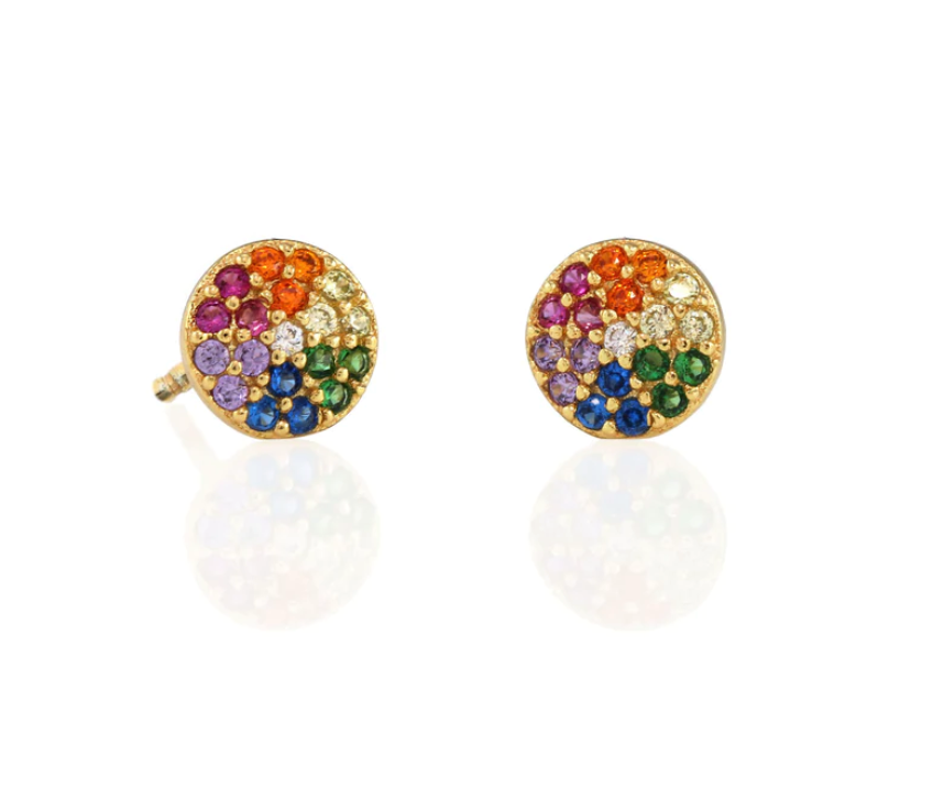 Kris Nations Rainbow Round Stud Earring