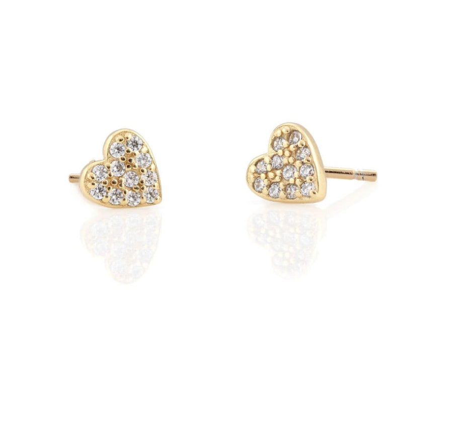 Kris Nations Heart Crystal Stud Earrings