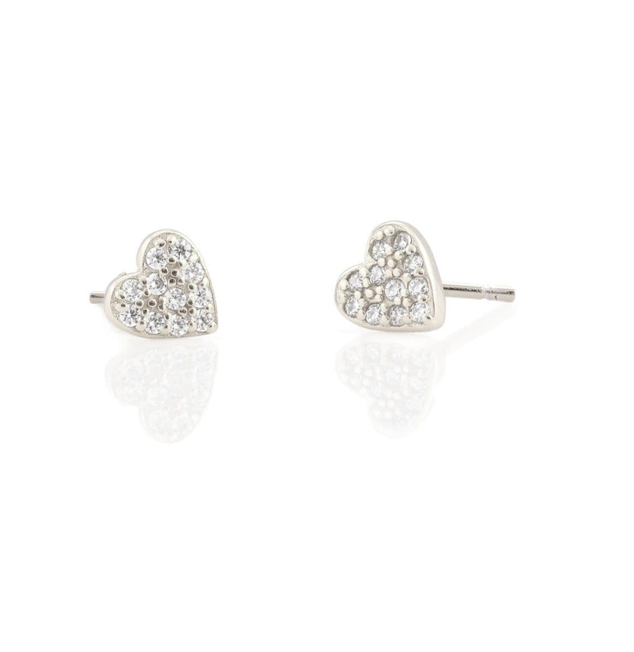 Kris Nations Heart Crystal Stud Earrings