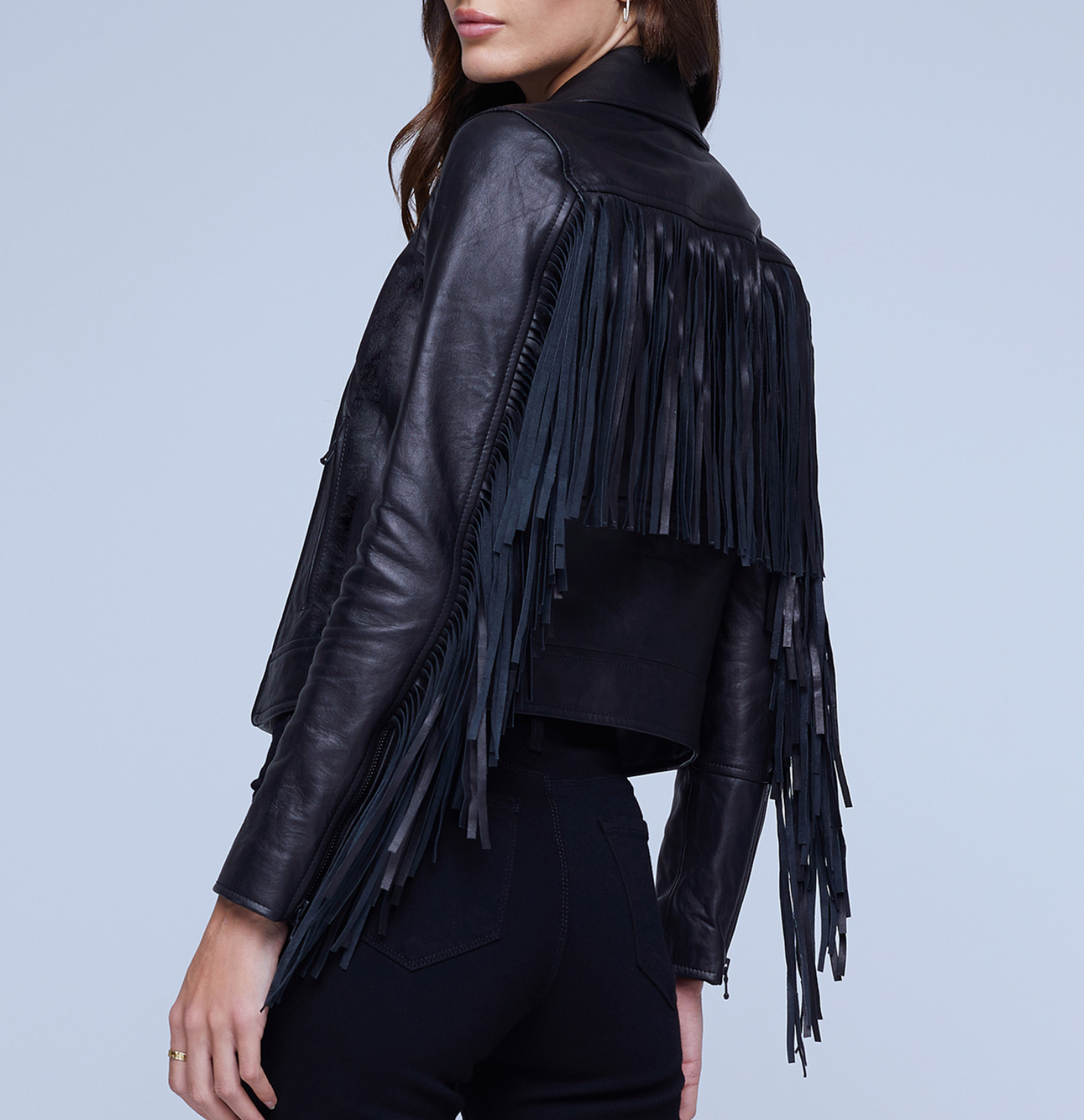 L'Agence Kravitz Fringe Leather Jacket