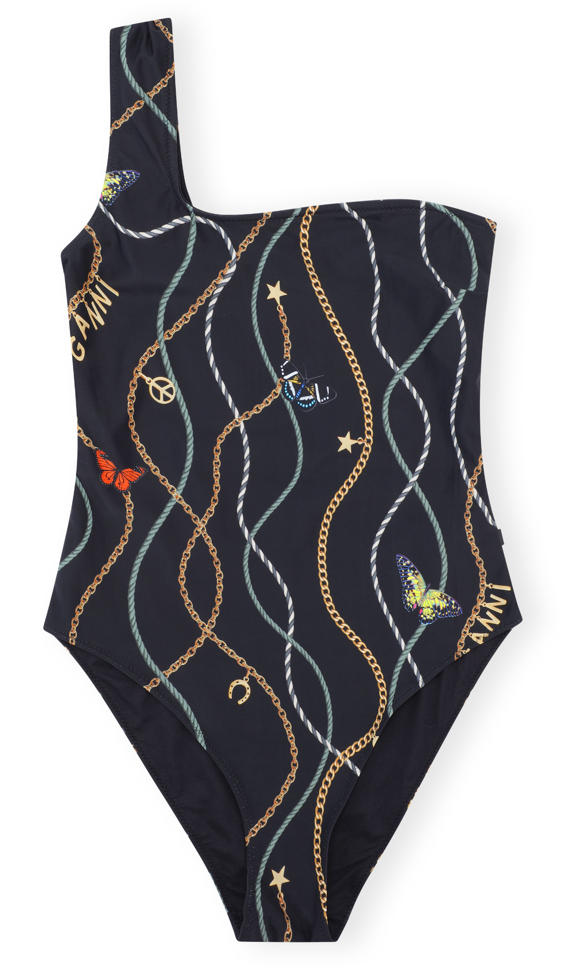 Ganni One Shoulder Swimsuit