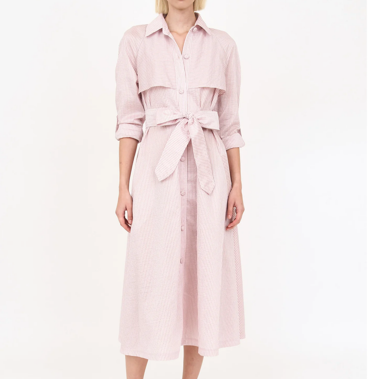 Christy Lynn Charlie Trench Pink Stripe