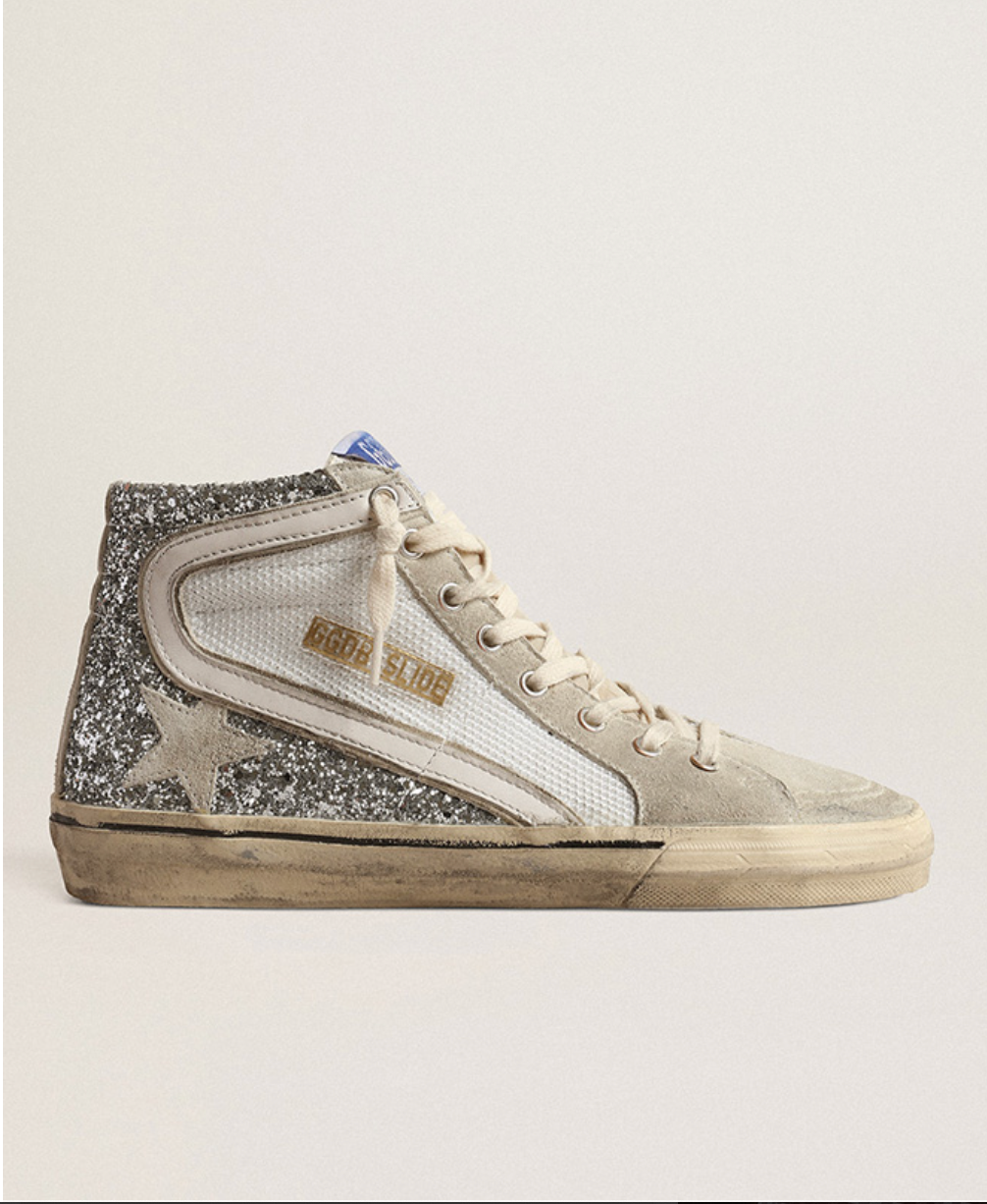 GG Slide Silver Glitter Mesh