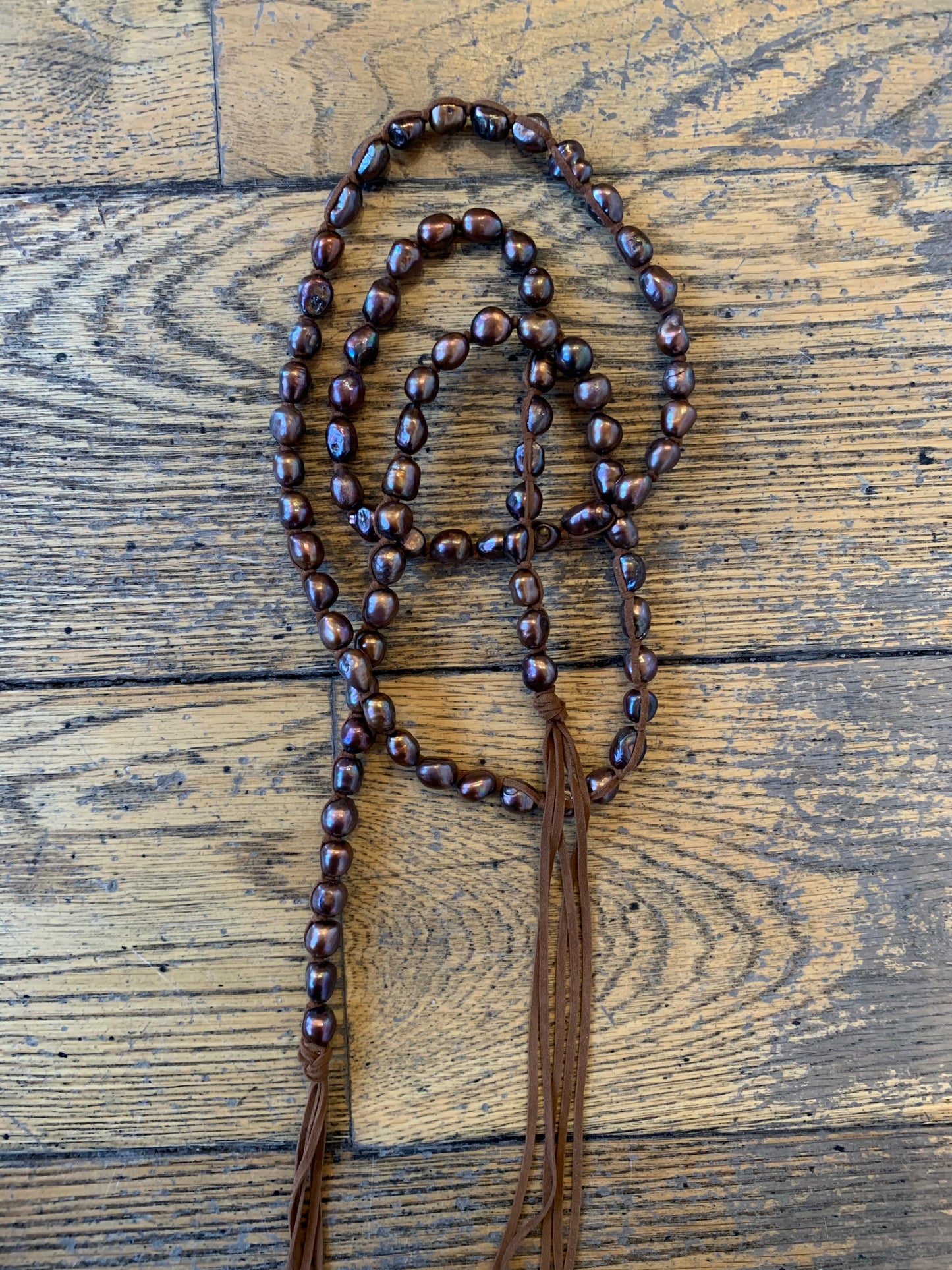 Tess Copper Triple Wrap Pearls