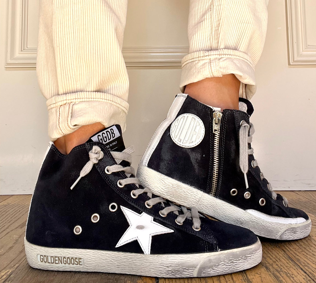 High Top Golden Gooses Golden Goose Navy Francy High Top