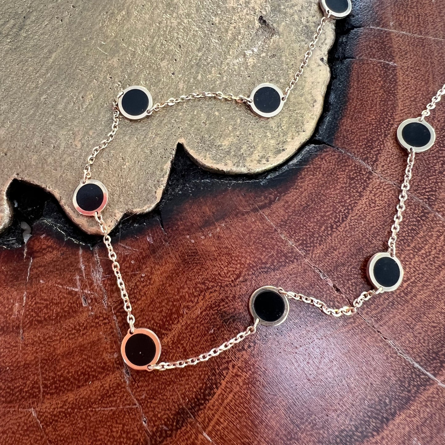 Erin Wachs Circle Enamel Gold Necklace