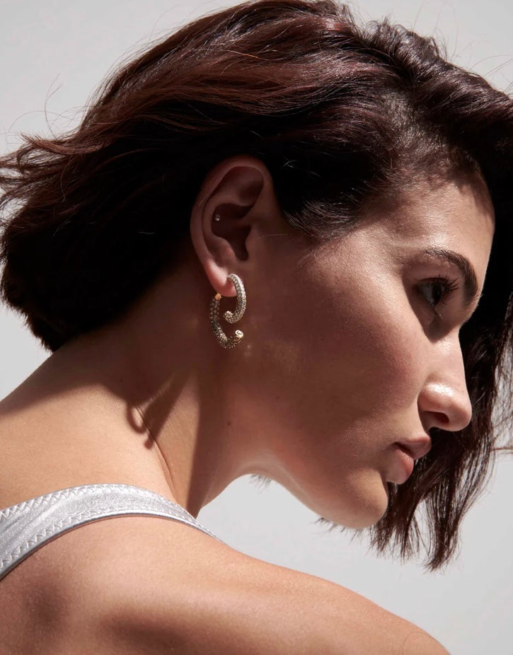 Demarson Pave Luna Earrings