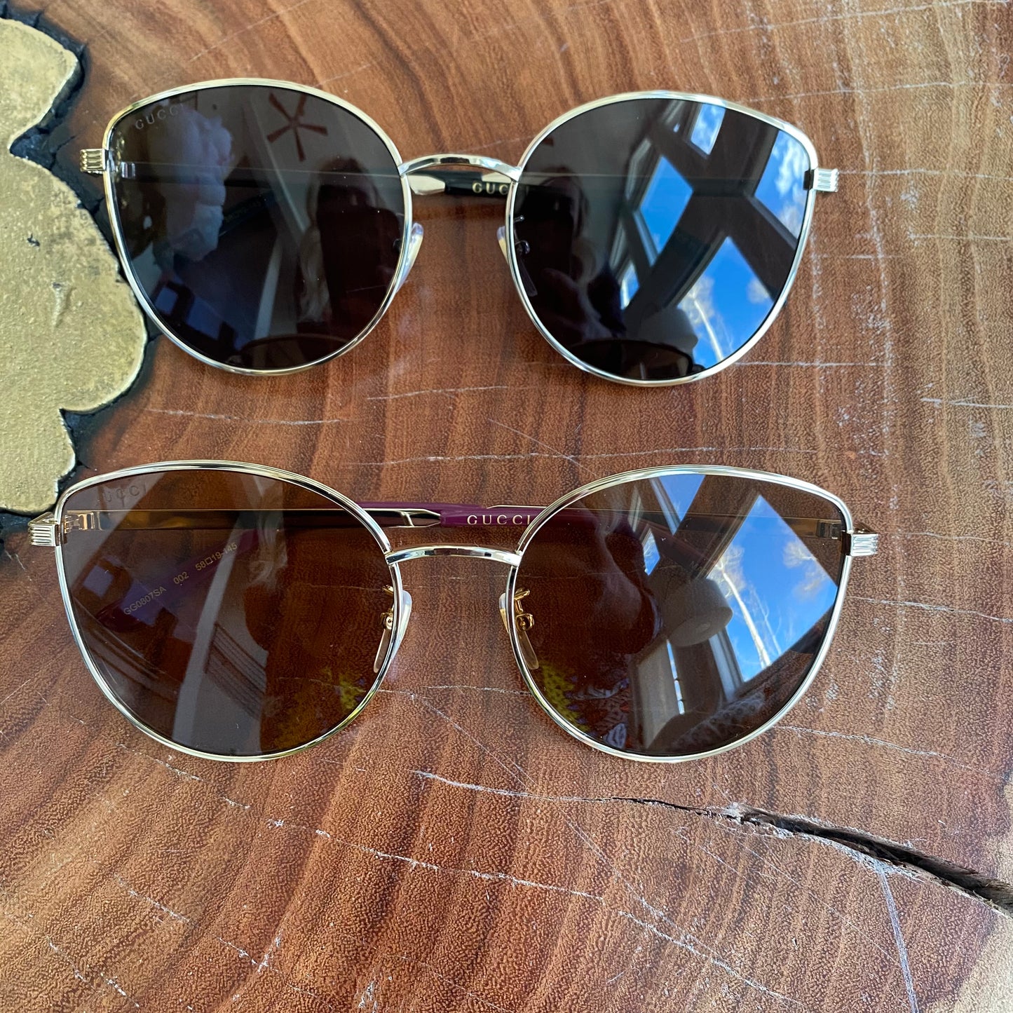 Gucci Cat Eye Metal Sunglasses