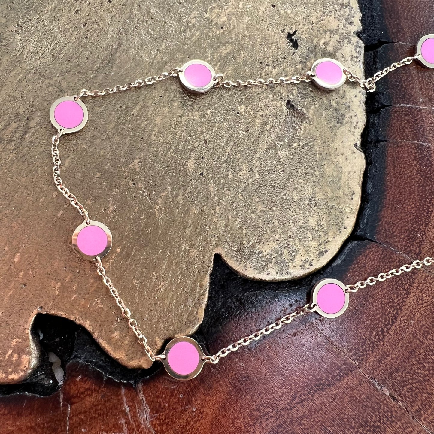 Erin Wachs Circle Enamel Gold Necklace