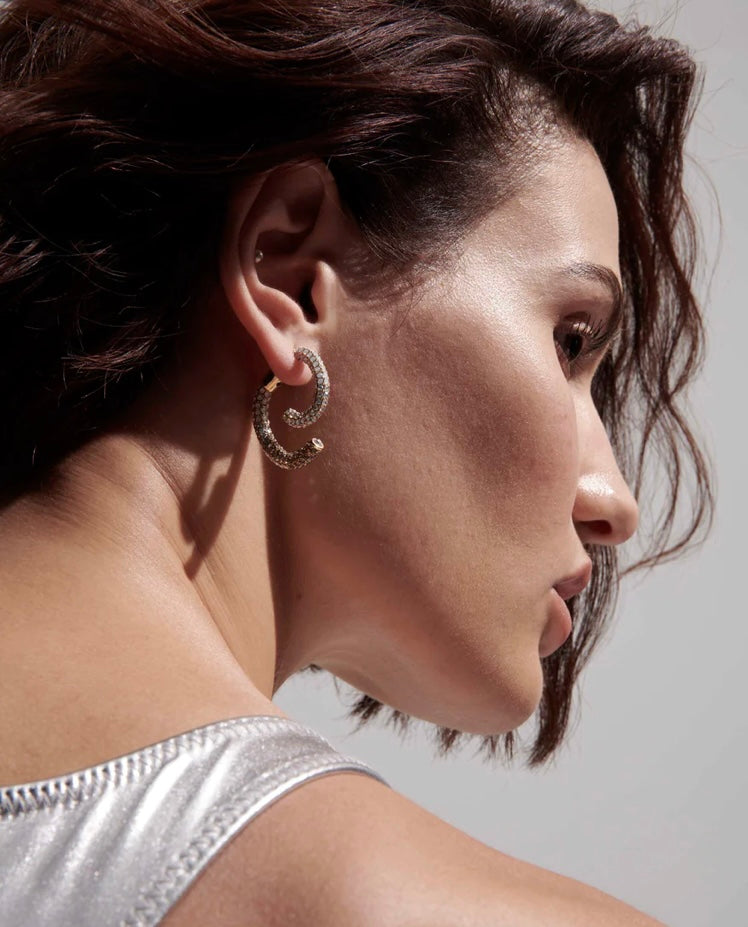 Demarson Pave Luna Earrings