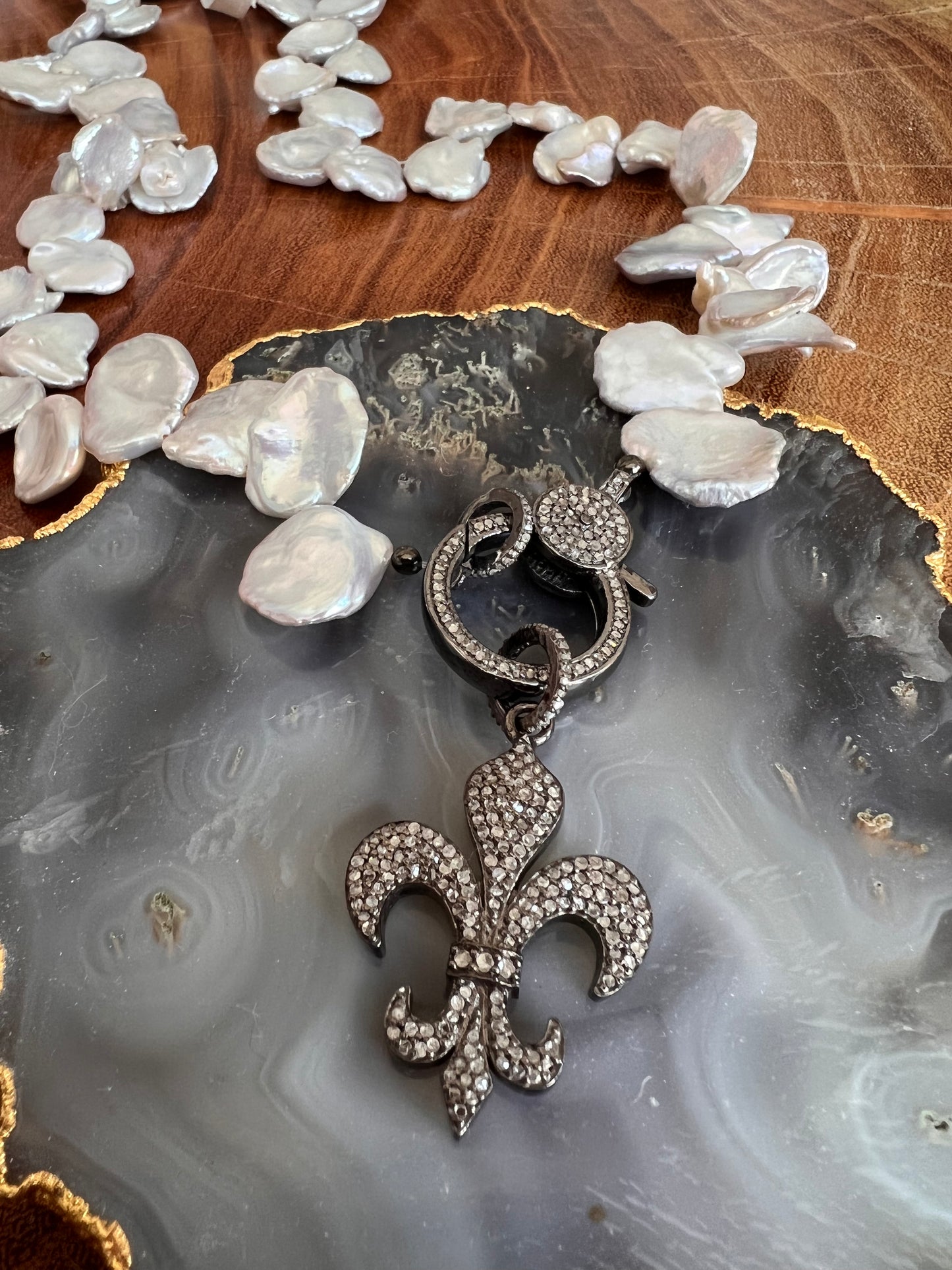 Evergreen Fleur De Lis Diamond Charm