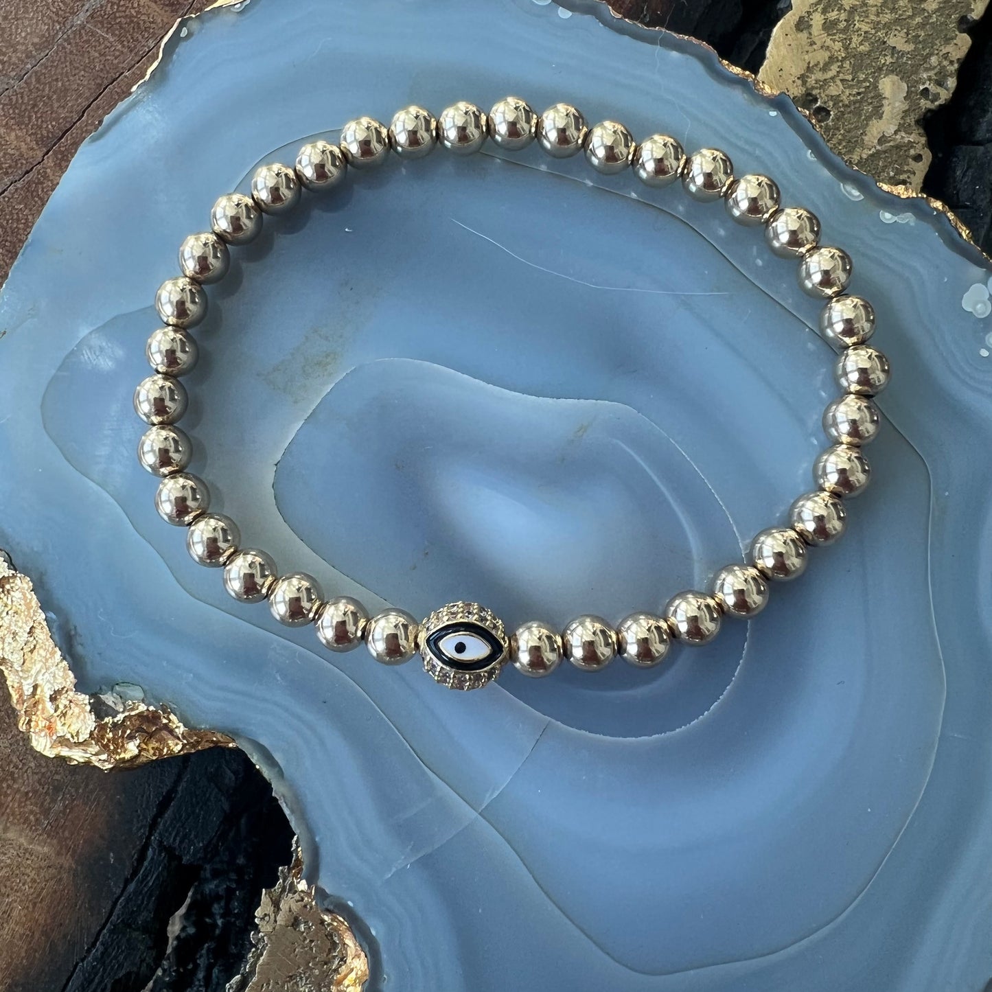 Ruby & Violet Evil Eye Ball Bracelet