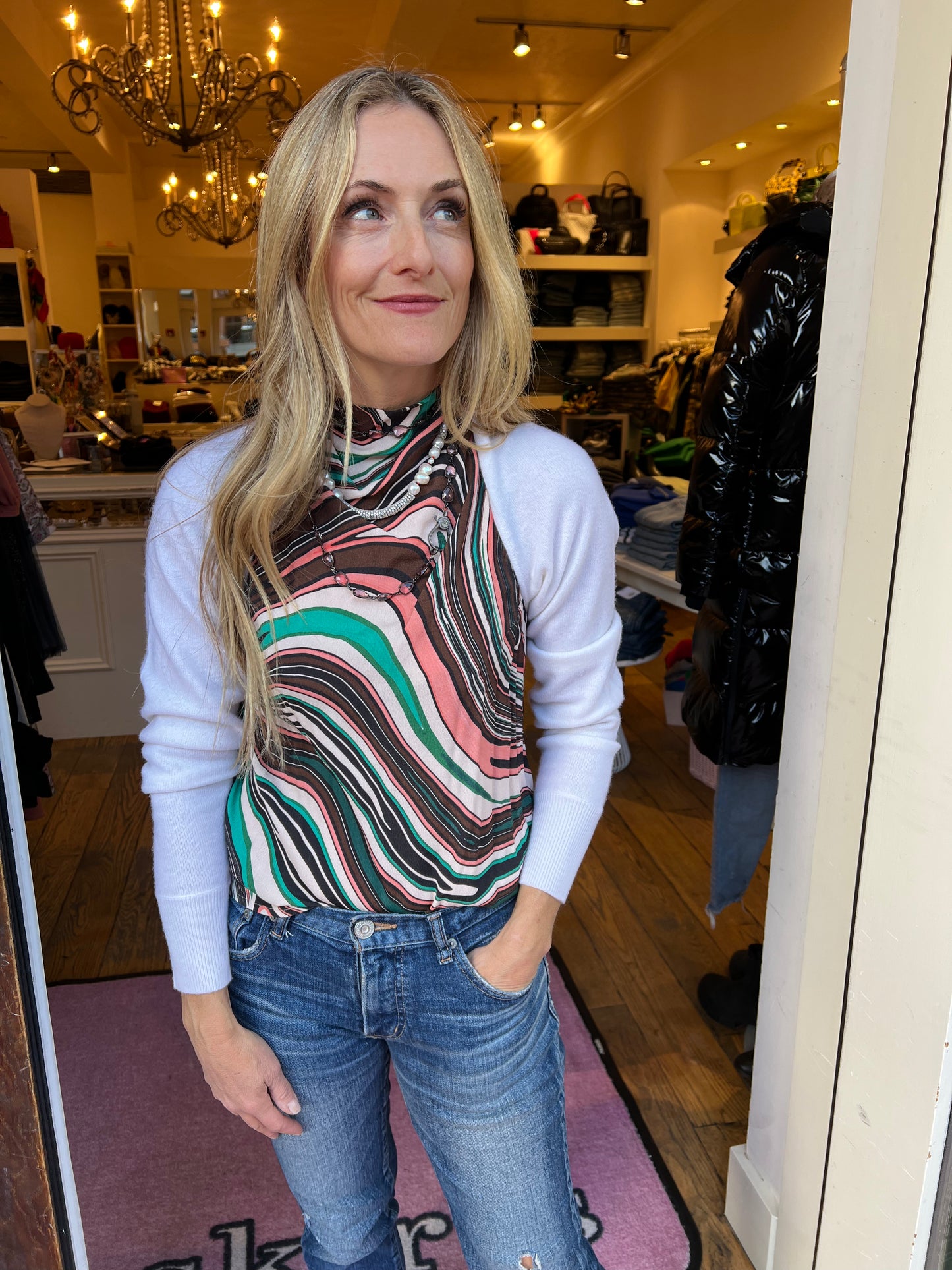 White and Warren Cashmere Shrug