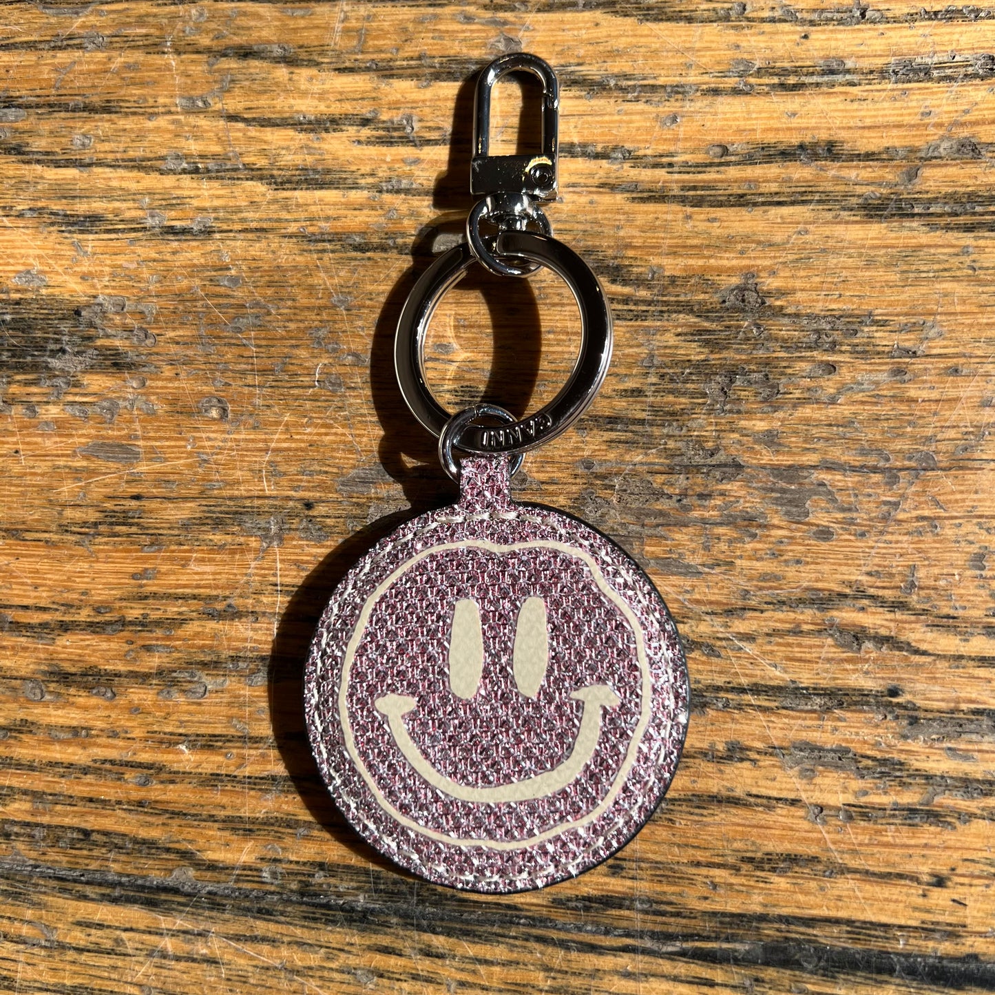 Ganni Smiley Glitter Keychain