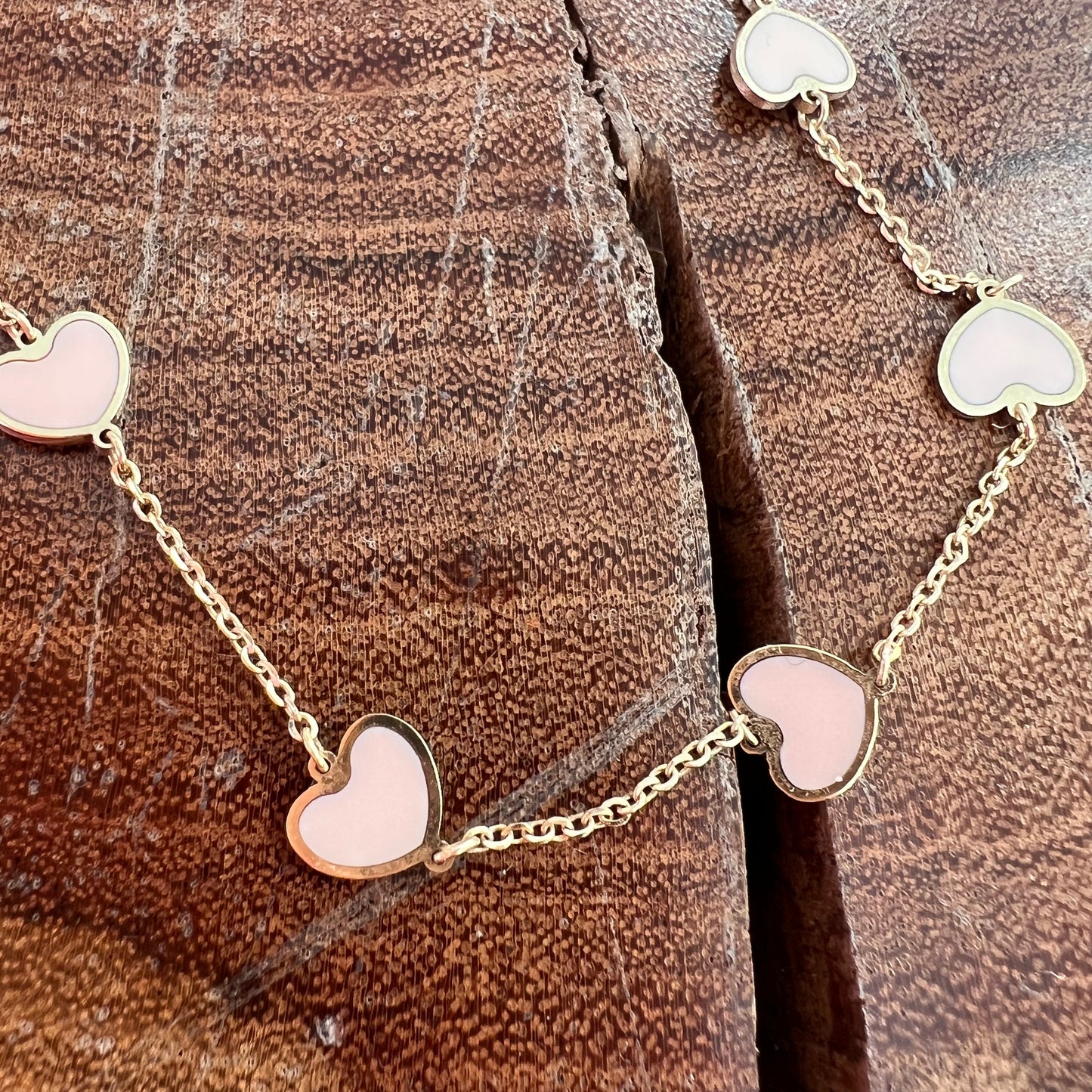 Erin Wachs Heart Enamel Gold Necklace