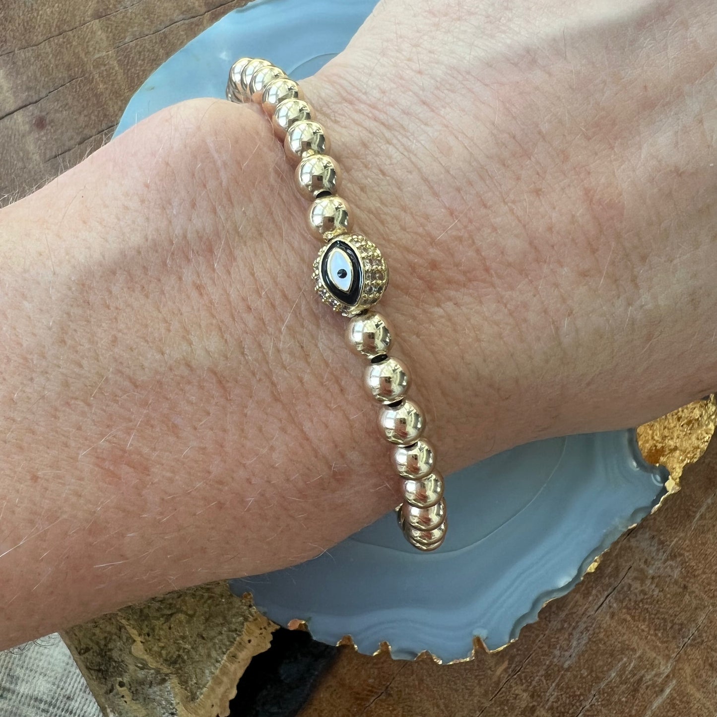 Ruby & Violet Evil Eye Ball Bracelet