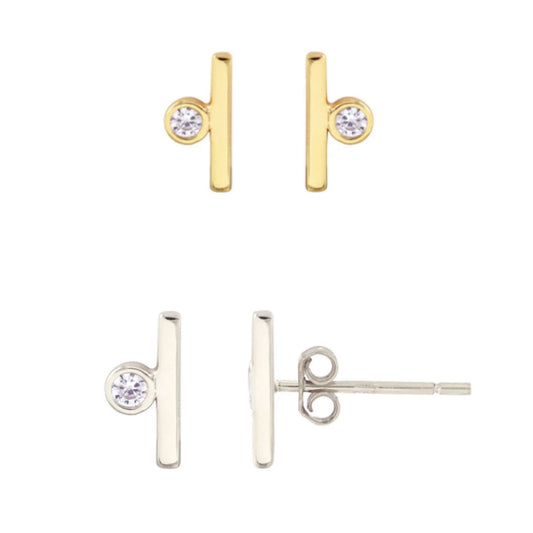 Kris Nations Bar w/Crystal Stud Earring