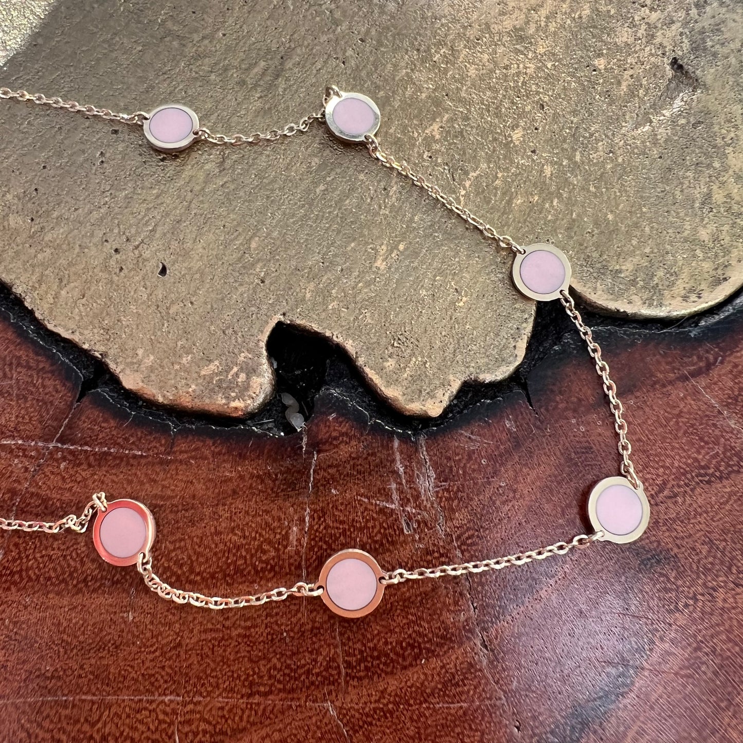 Erin Wachs Circle Enamel Gold Necklace