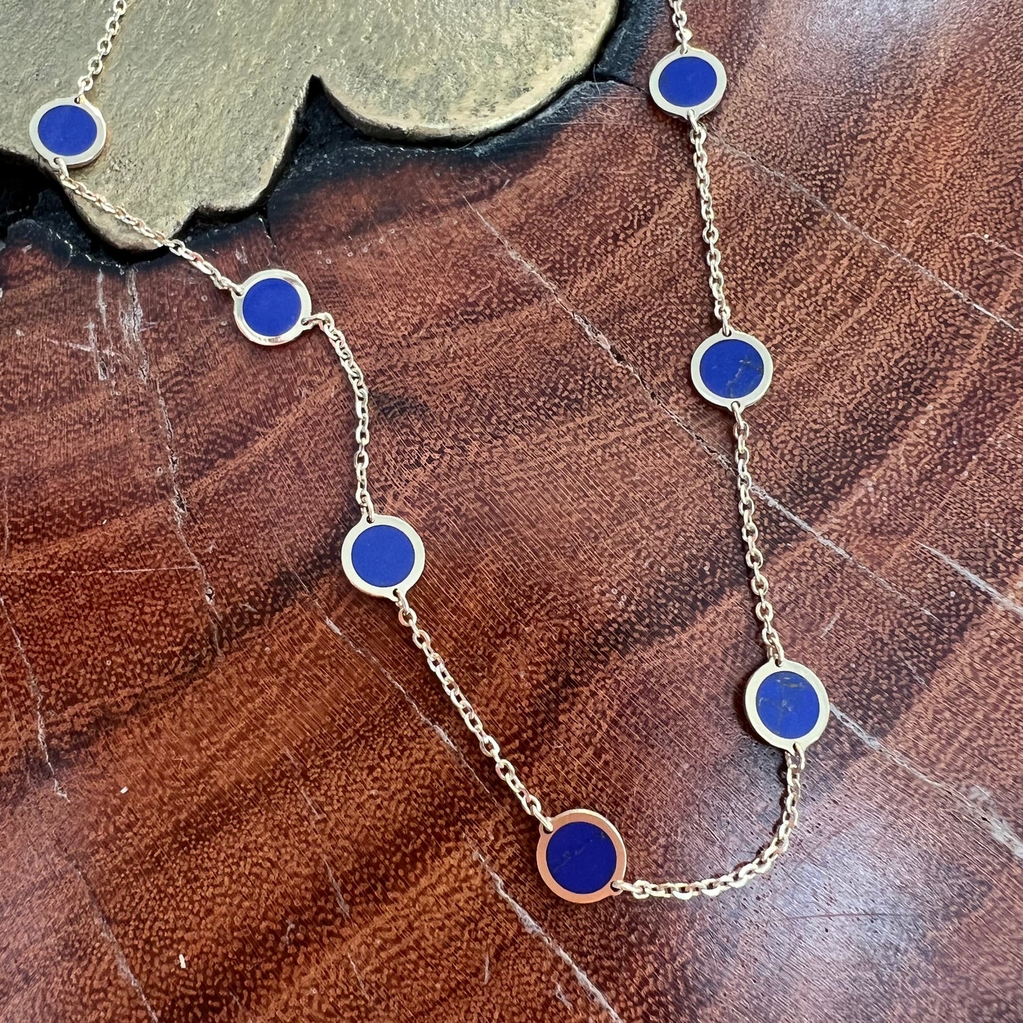 Erin Wachs Circle Enamel Gold Necklace