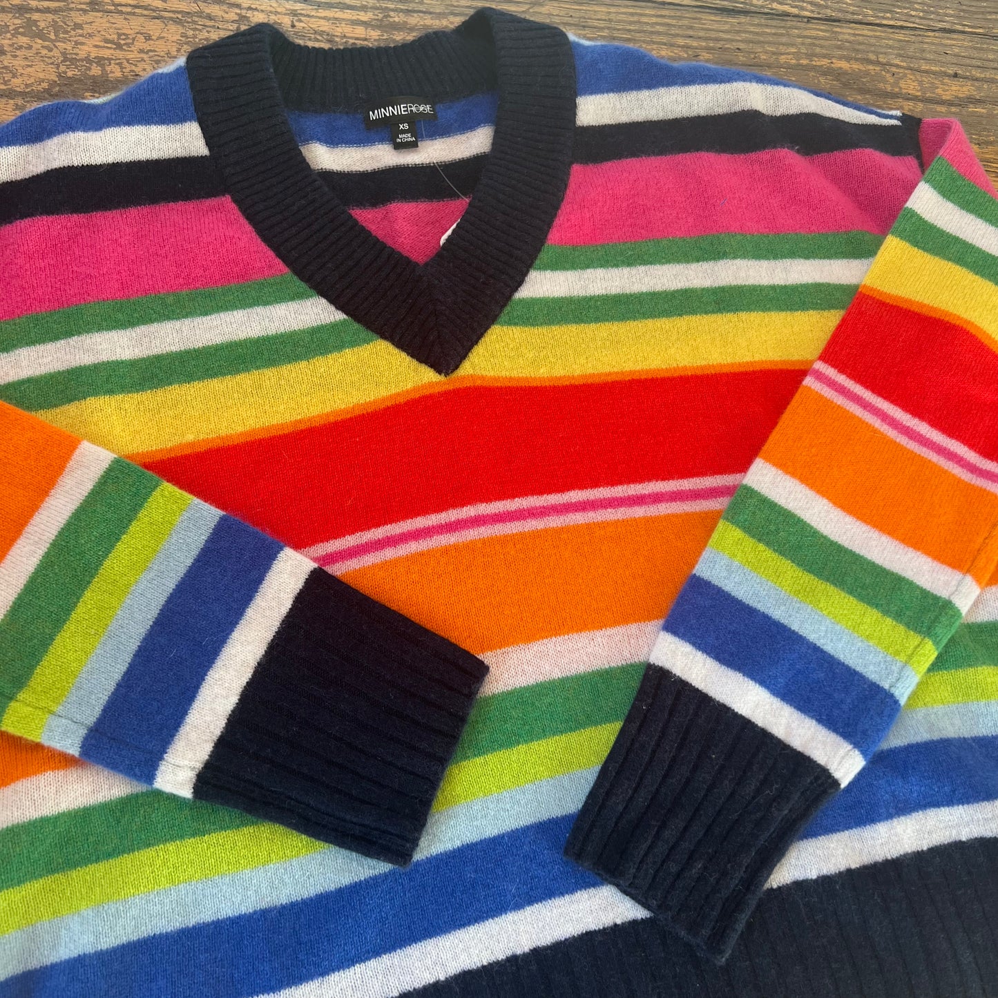 Minnie Rose Stripe Oversize V