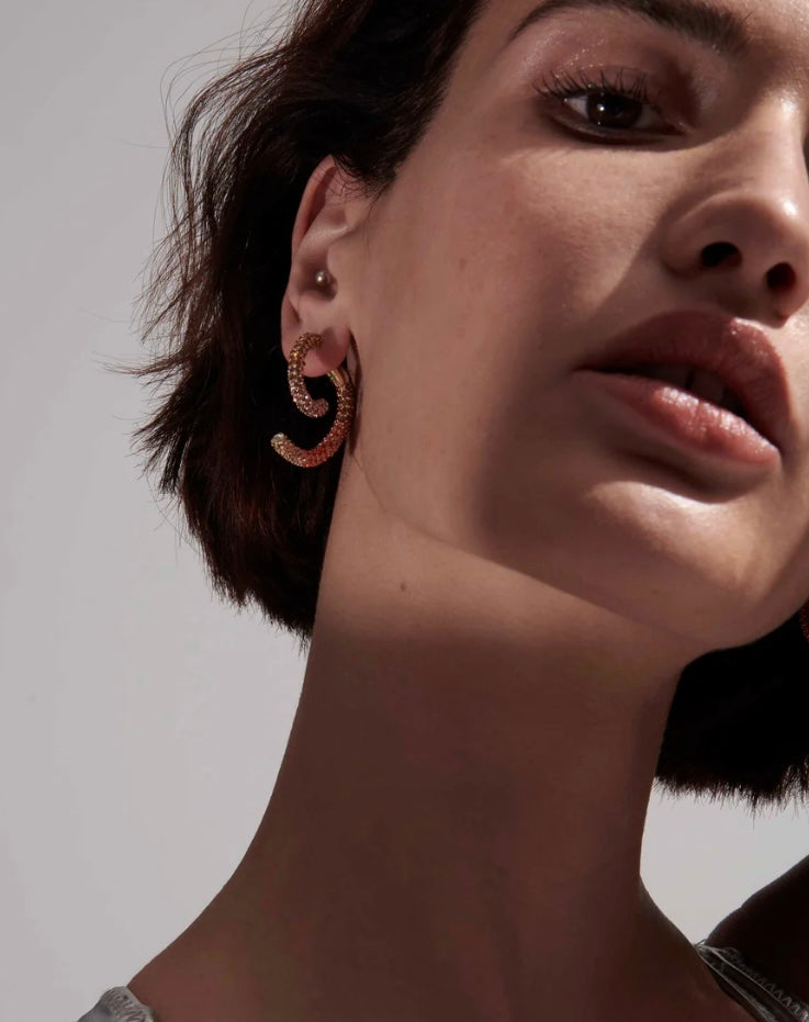 Demarson Pave Luna Earrings