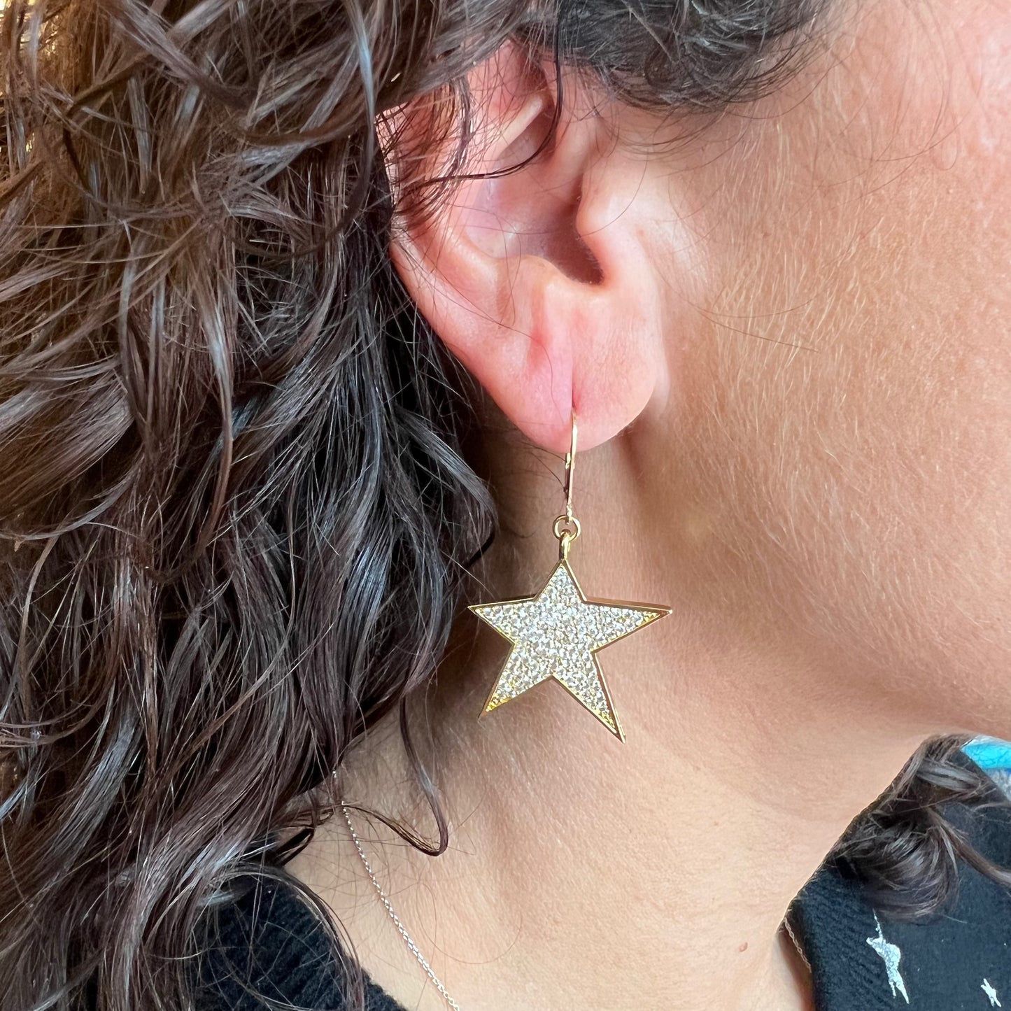 Ruby & Violet Large Pave Star Earrings