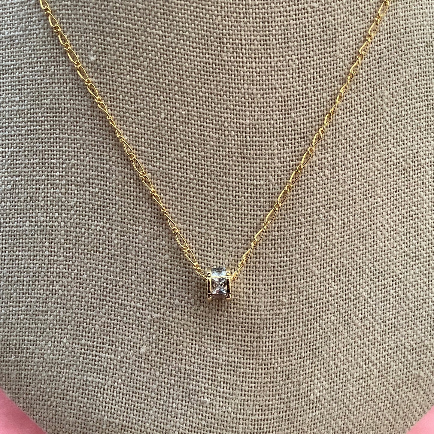 Ruby & Violet Pave CZ Rondelle Necklace