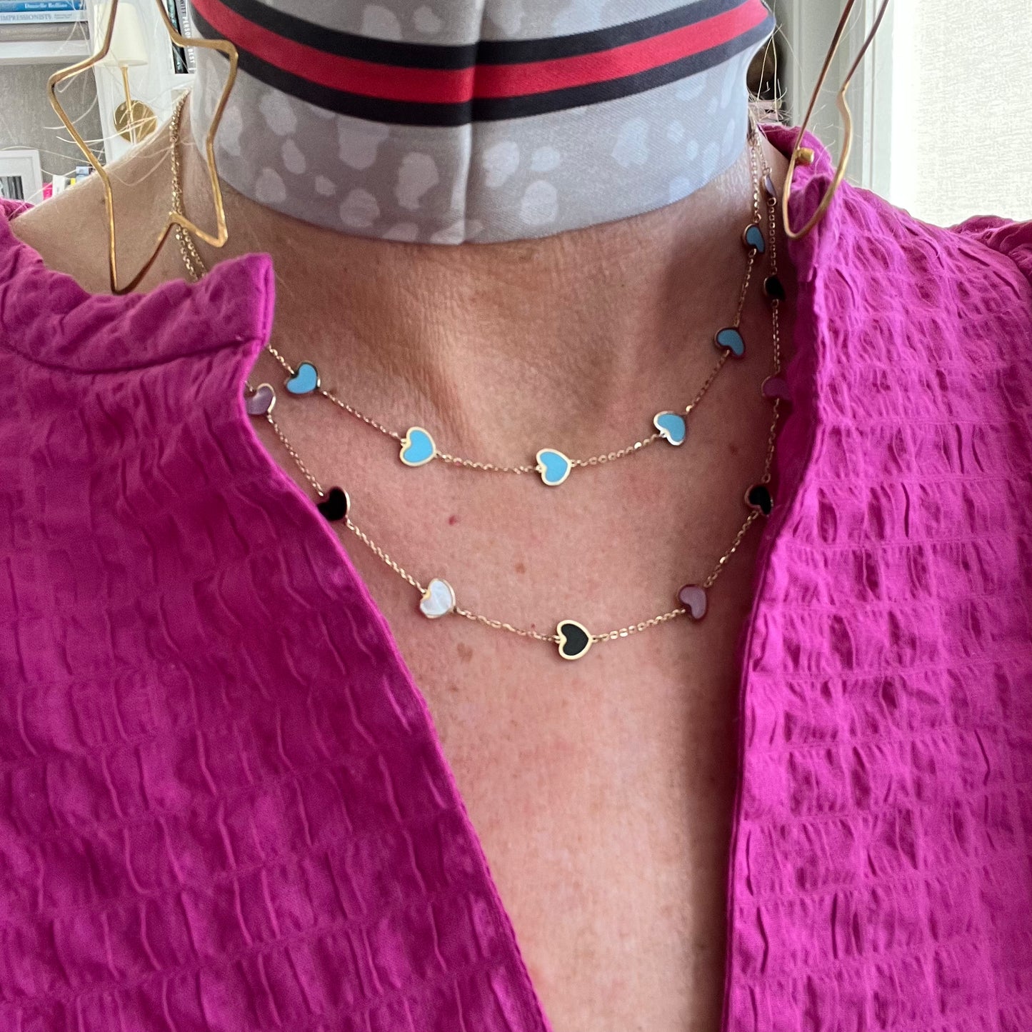 Erin Wachs Heart Enamel Gold Necklace