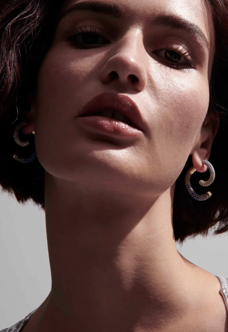 Demarson Pave Luna Earrings
