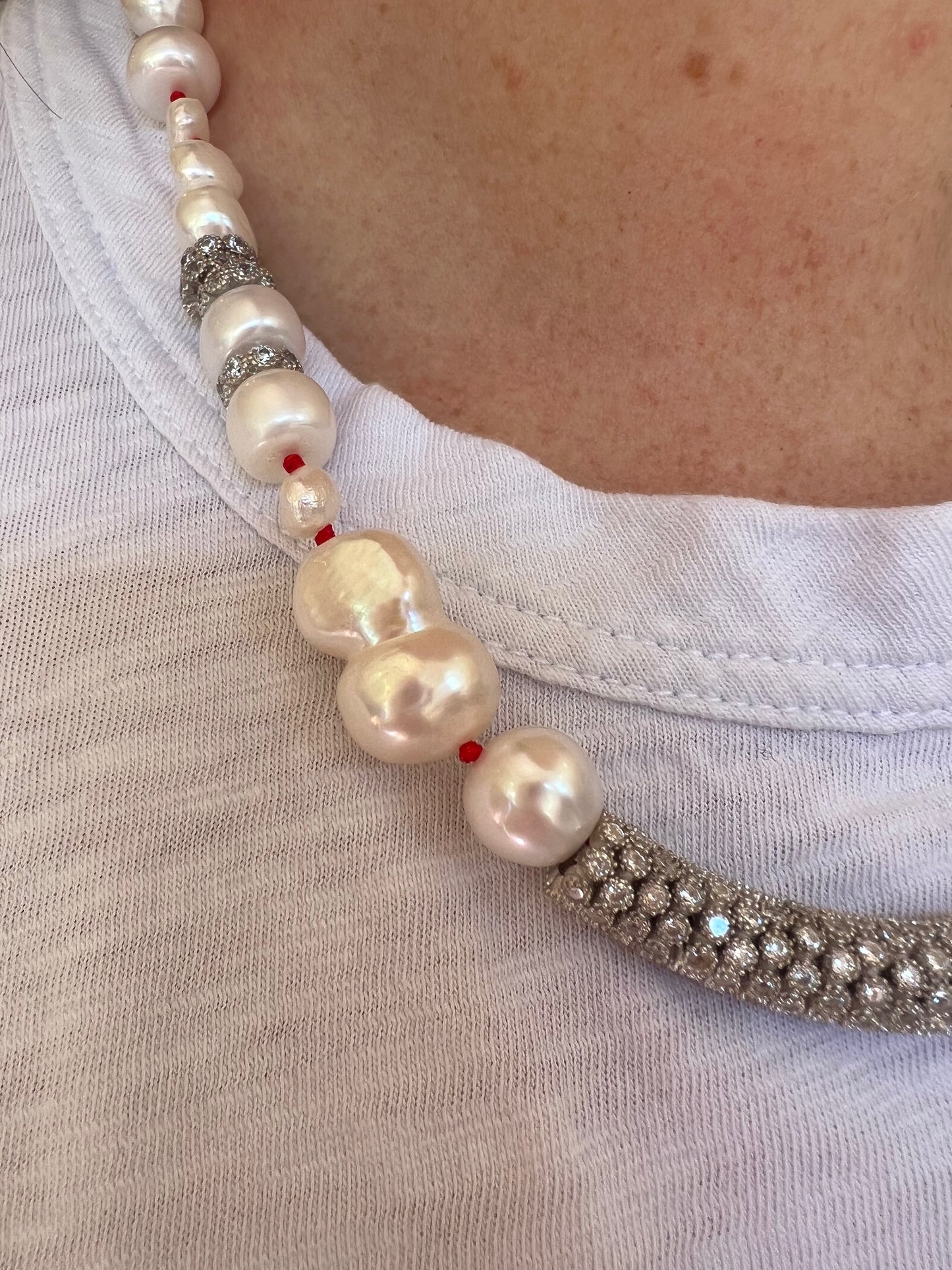 Maisonirem Get Lost Crystal Pearl Necklace